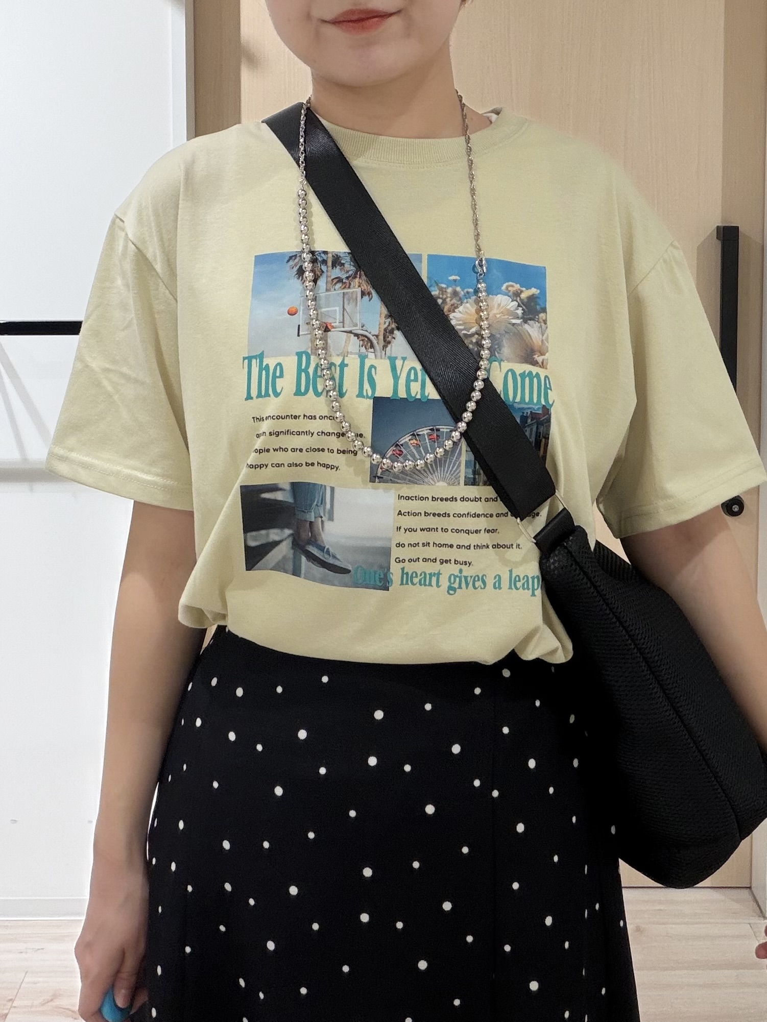 ひらしーさんの「SHOO･LA･RUE｜【ひんやり/S-LL】選べる4柄　デイリー使いにぴったりな 大人の頼れるTシャツ」を使ったコーディネート