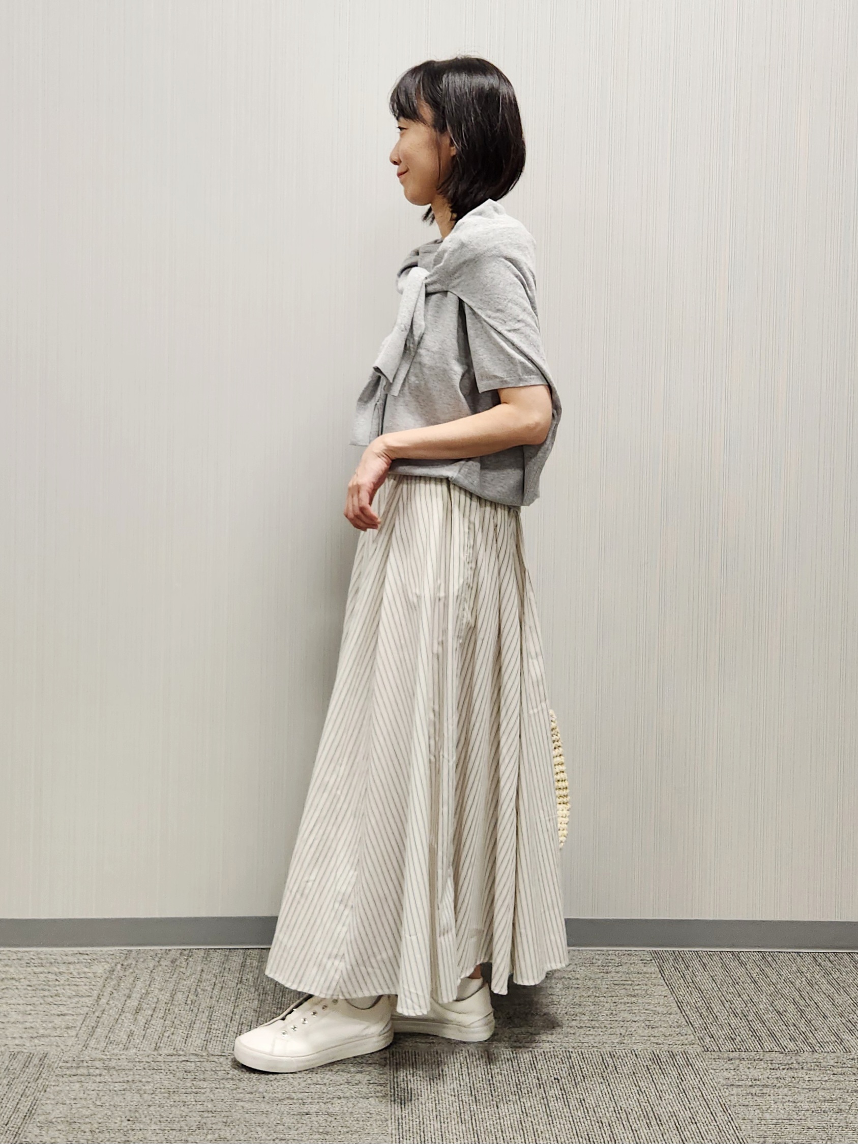 naraさんの「Dessin｜【9色展開/接触冷感/UVカット】ドライタッチサマーニットT」を使ったコーディネート