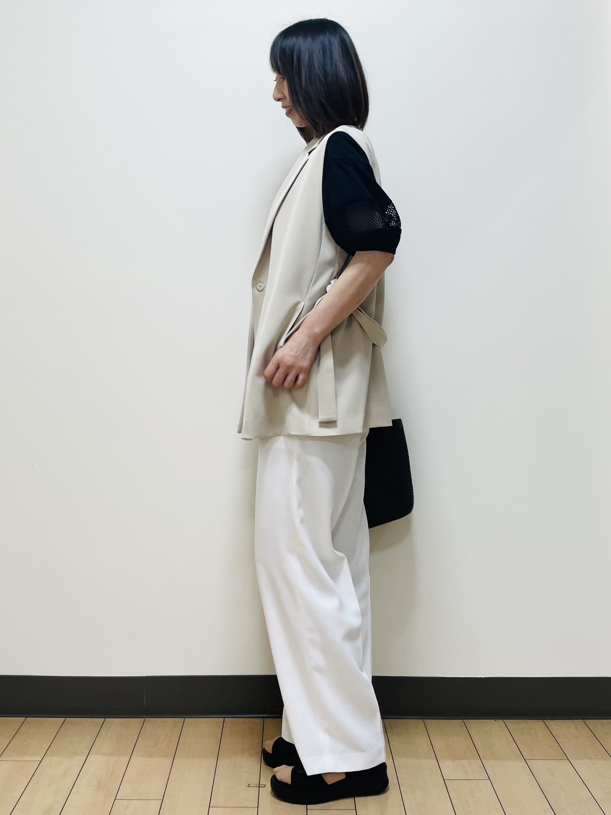 Riiさんの「Reflect｜メッシュ切り替えスリーブトップス」を使ったコーディネート