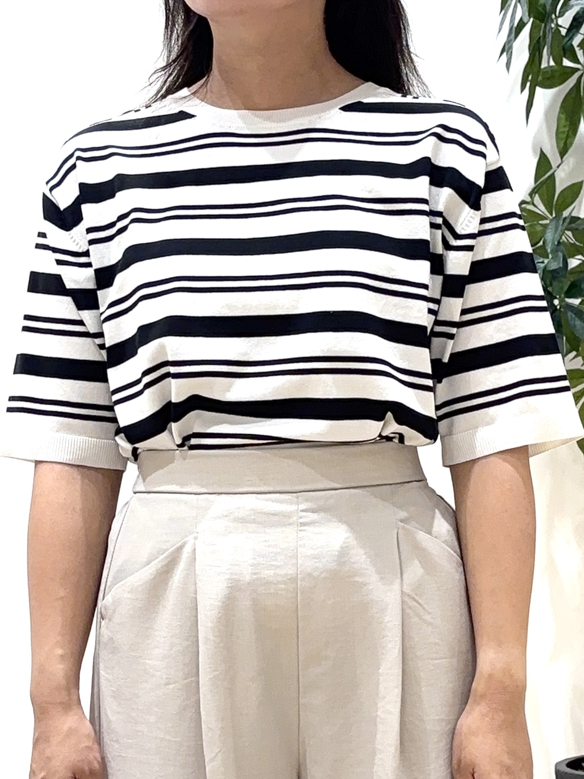 miraiさんの「grove｜【ひんやり・UVカット・洗濯機◎】Tシャツ感覚で着られるコットン混ニット」を使ったコーディネート