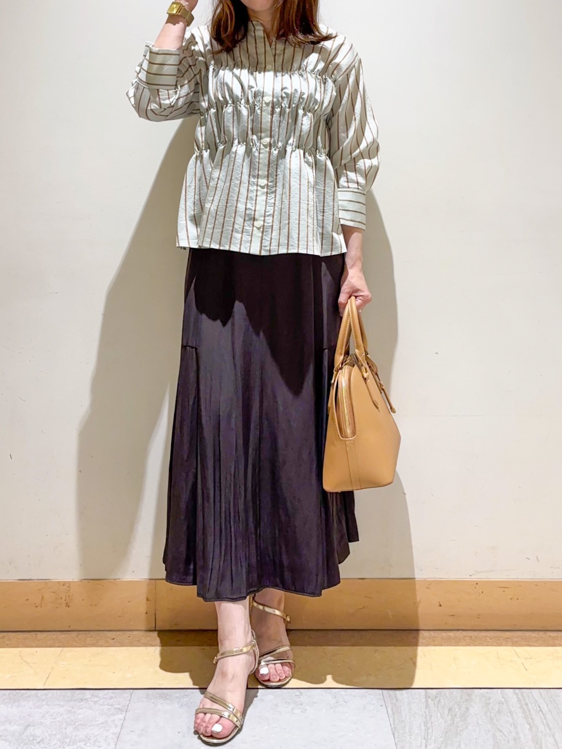sattoさんの「UNTITLED｜ストライプシャーリングブラウス」を使ったコーディネート