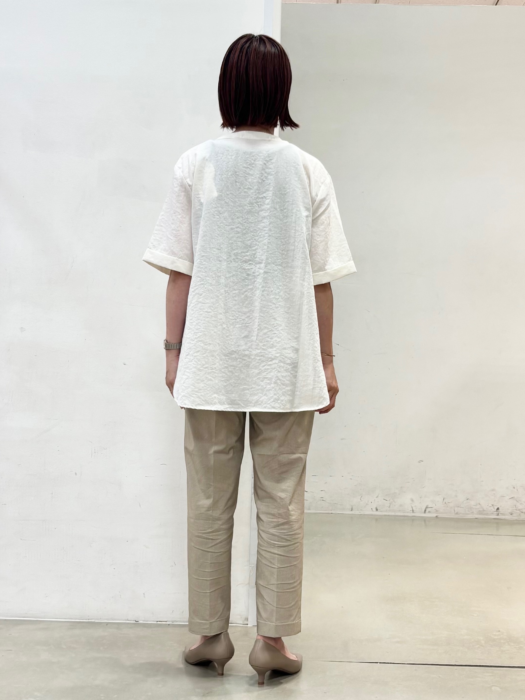 fujiさんの「THE SHOP TK｜【M-XL/さりげなく二の腕カバー】5分袖Wポケットシャツ」を使ったコーディネート