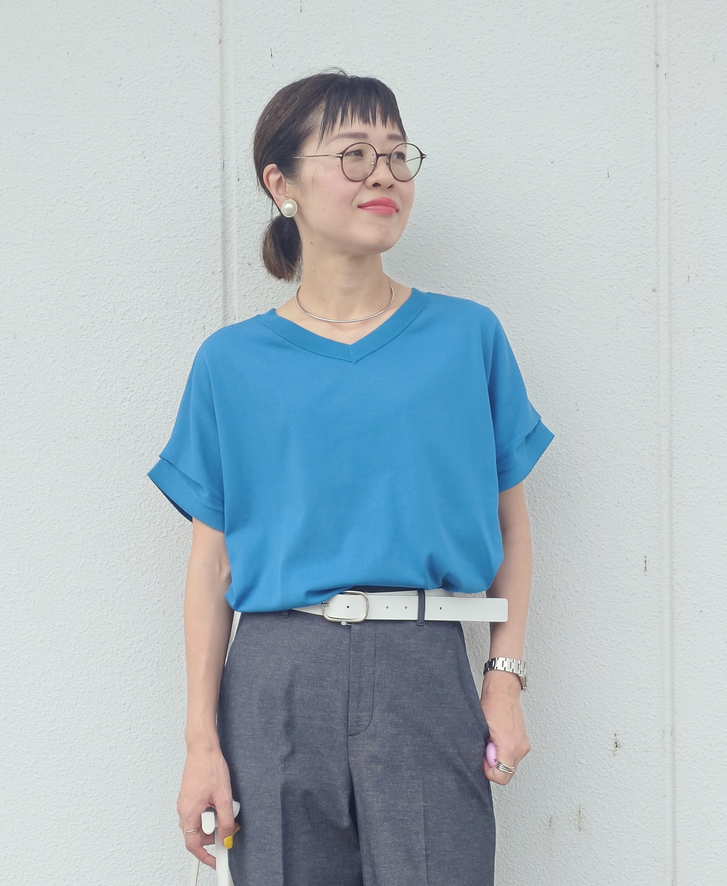MUTSUKOさんの「UNTITLED｜【きれいに体型カバー/前後2WAY】ドライタッチコットンプルオーバー」を使ったコーディネート