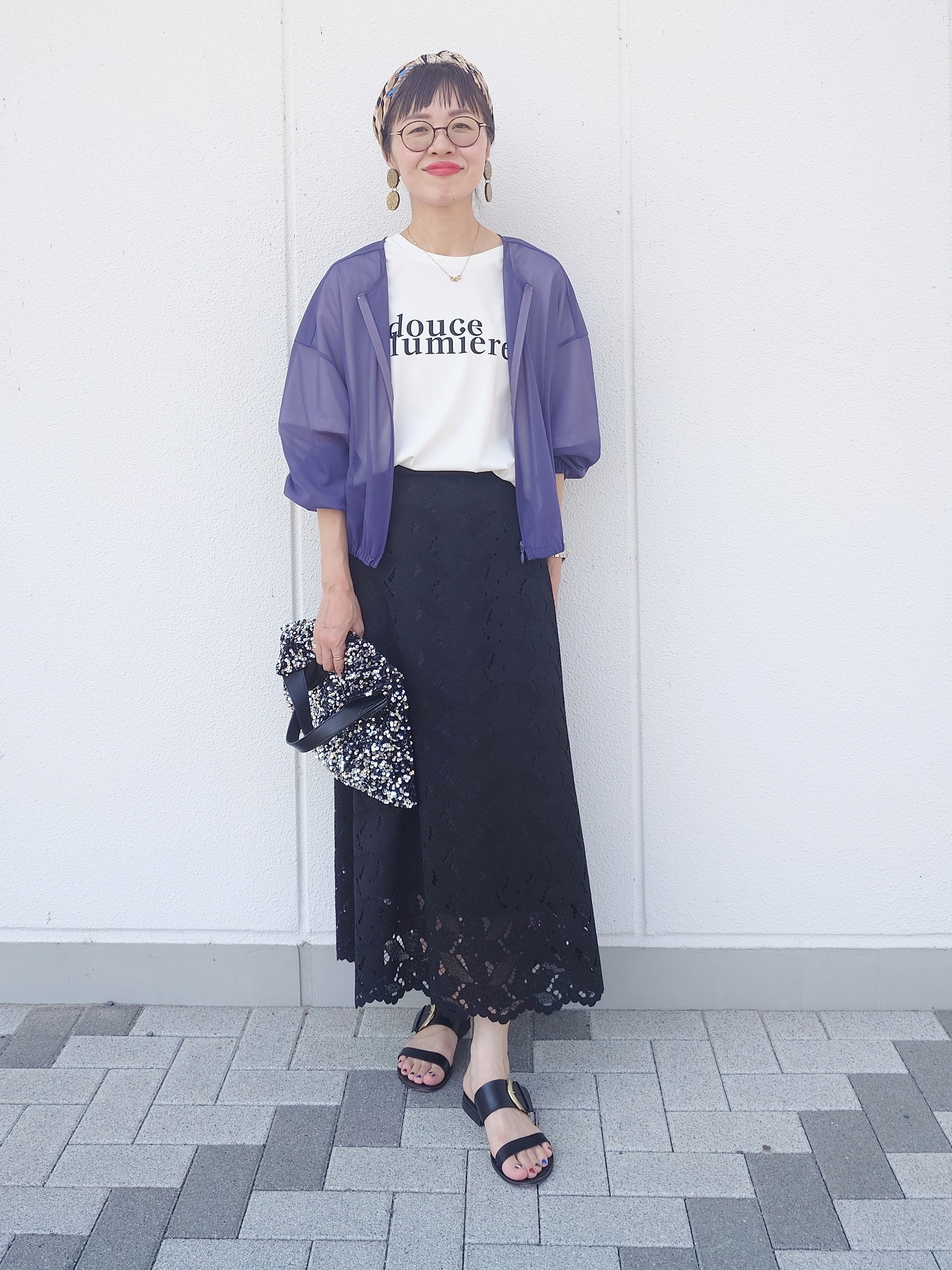 MUTSUKOさんの「UNTITLED｜トリコットシアーブラウス」を使ったコーディネート