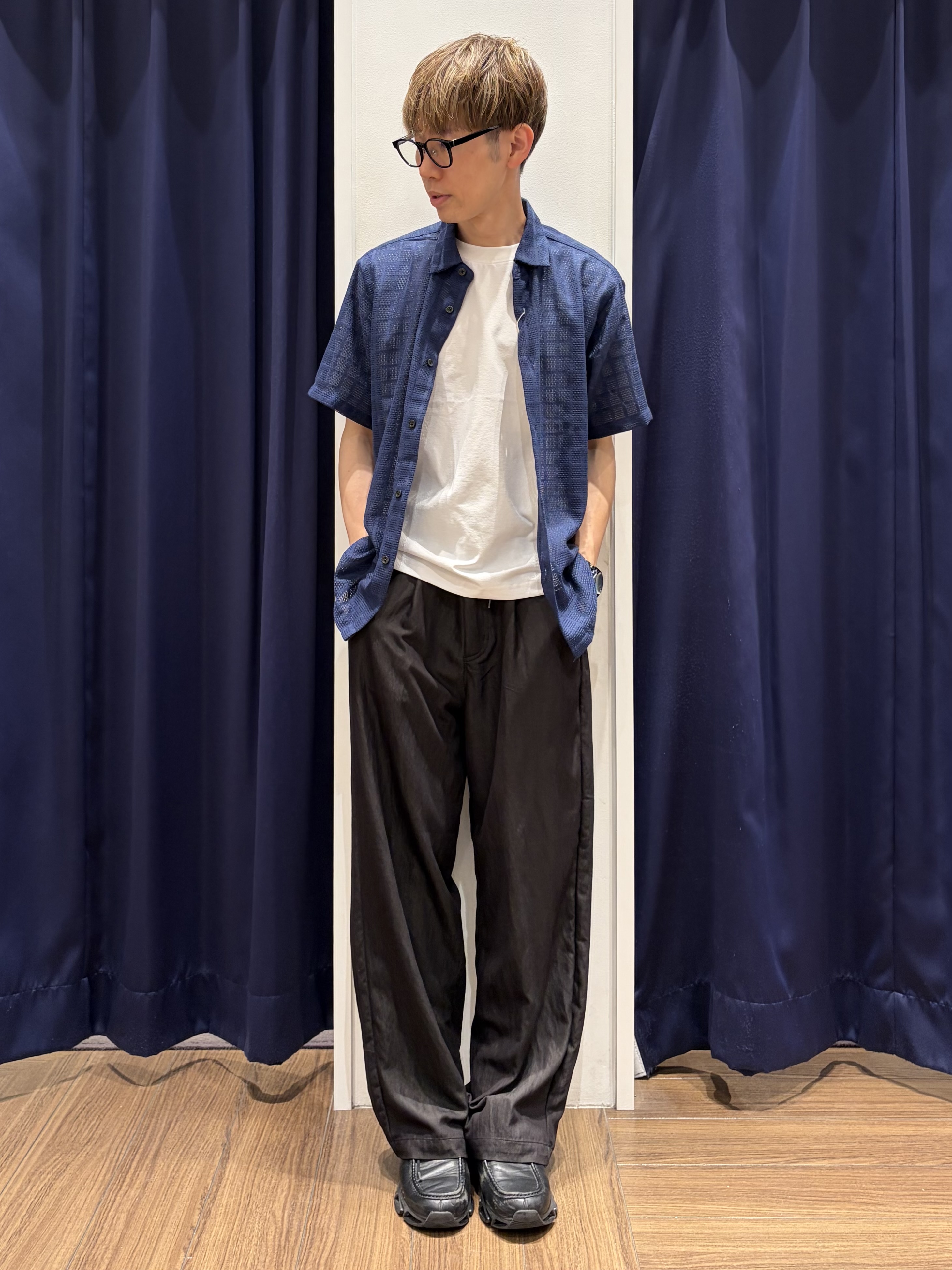 つーじーさんの「THE SHOP TK｜【洗濯機OK】格子柄メッシュ半袖シャツ」を使ったコーディネート