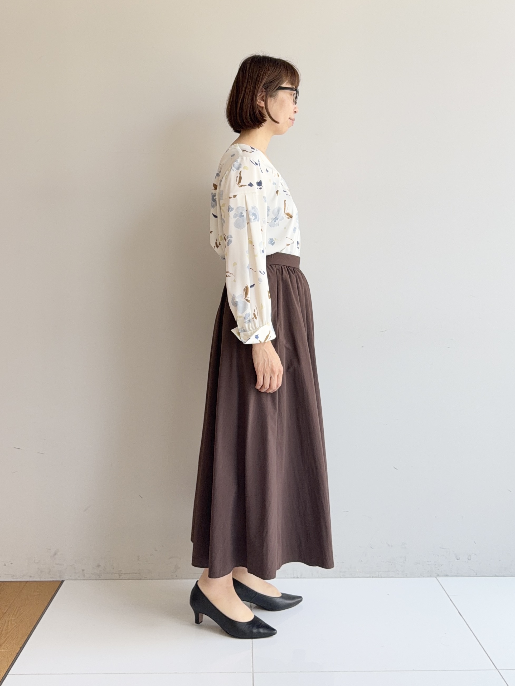 murayamaさんの「INDIVI｜【ラム革／美脚／通勤】レザーパンプス」を使ったコーディネート