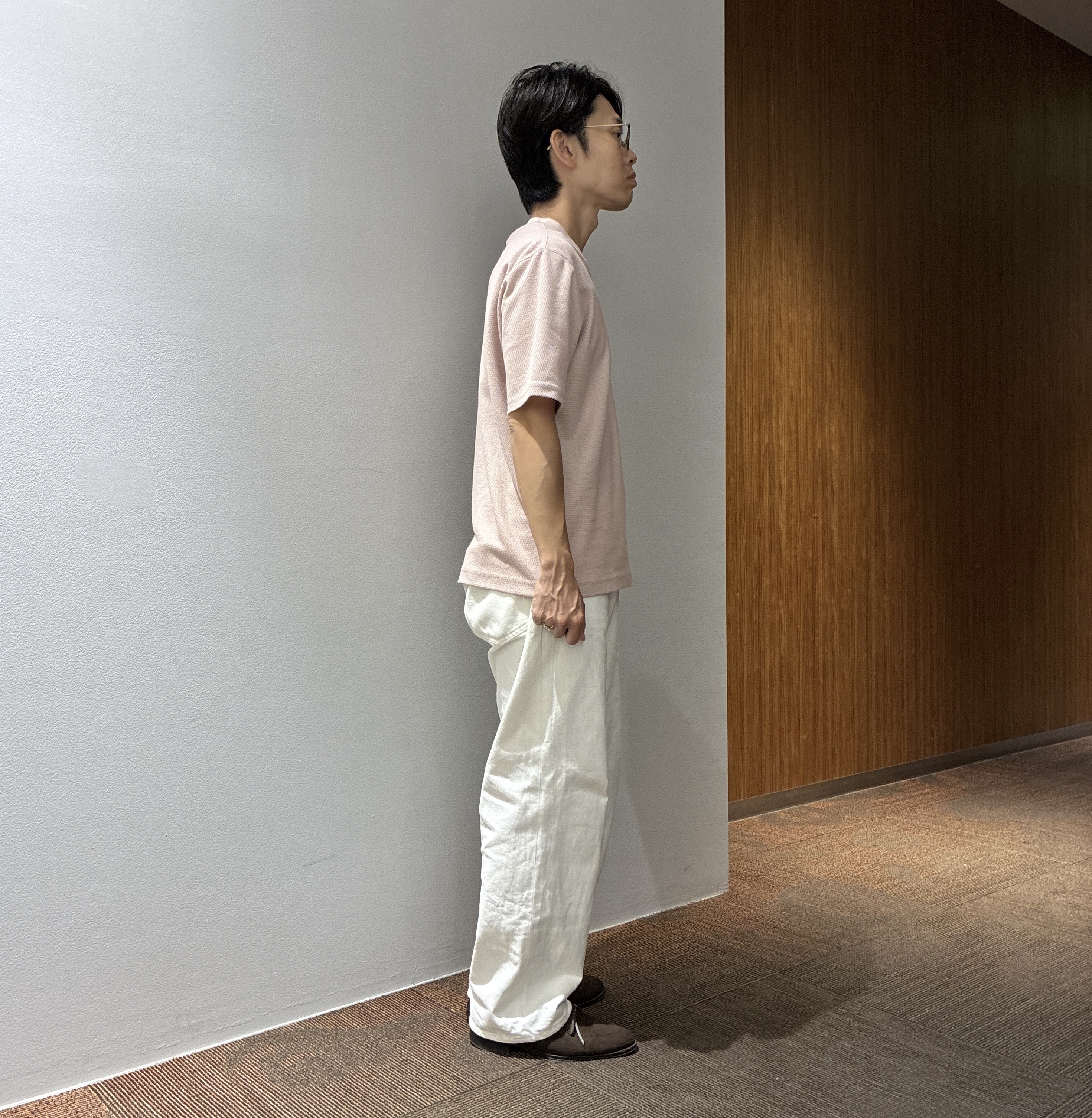 わいずみさんの「TAKEO KIKUCHI｜播州織り 千鳥 半袖シャツ」を使ったコーディネート