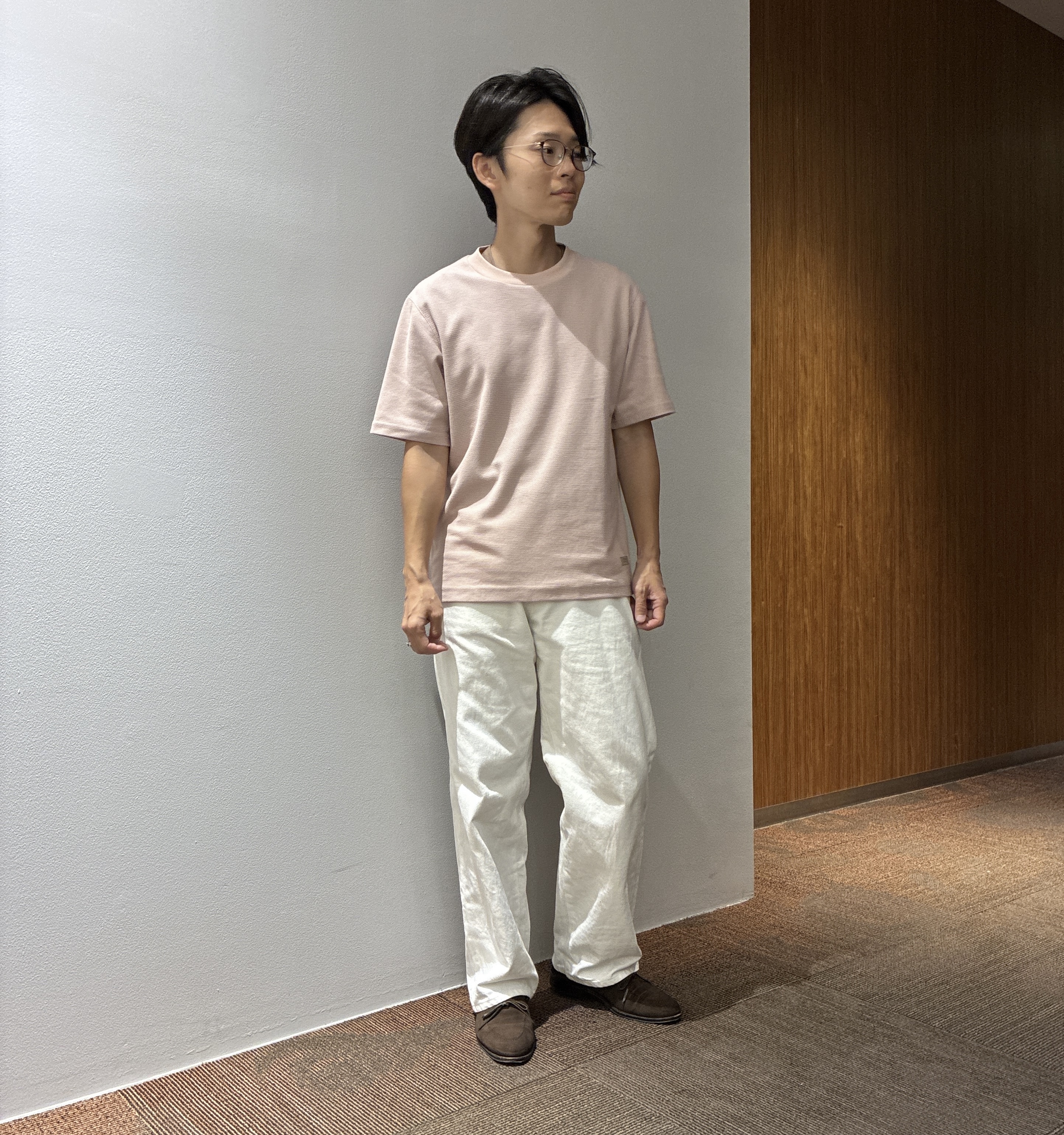 わいずみさんの「TAKEO KIKUCHI｜播州織り 千鳥 半袖シャツ」を使ったコーディネート
