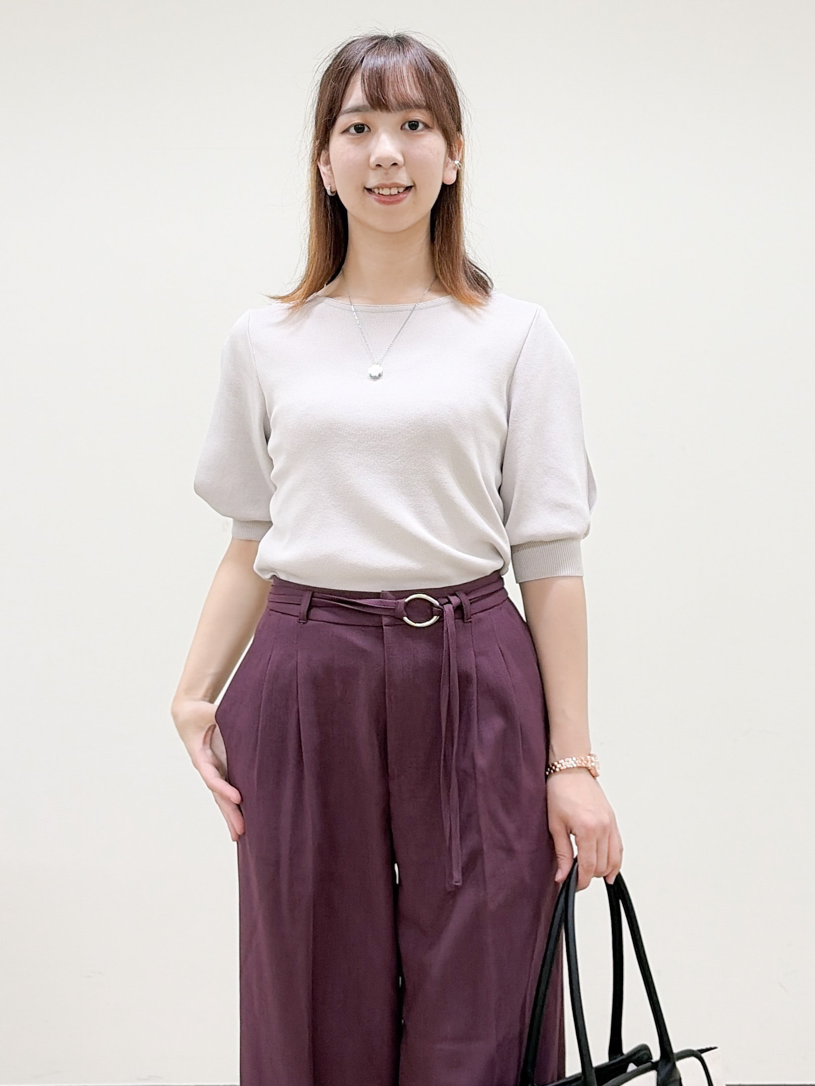 yurinaさんの「index｜【接触冷感】クールタッチラップスリーブニット《UVケア／洗濯機OK／XS～3L／9col》」を使ったコーディネート