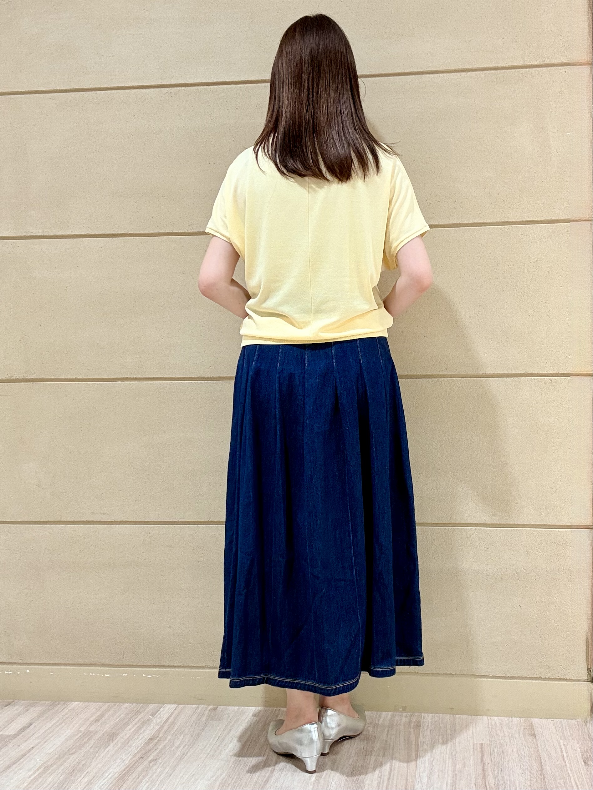 Marさんの「Reflect｜【二の腕カバー／手洗い可】ネックレース フレンチスリーブニット」を使ったコーディネート