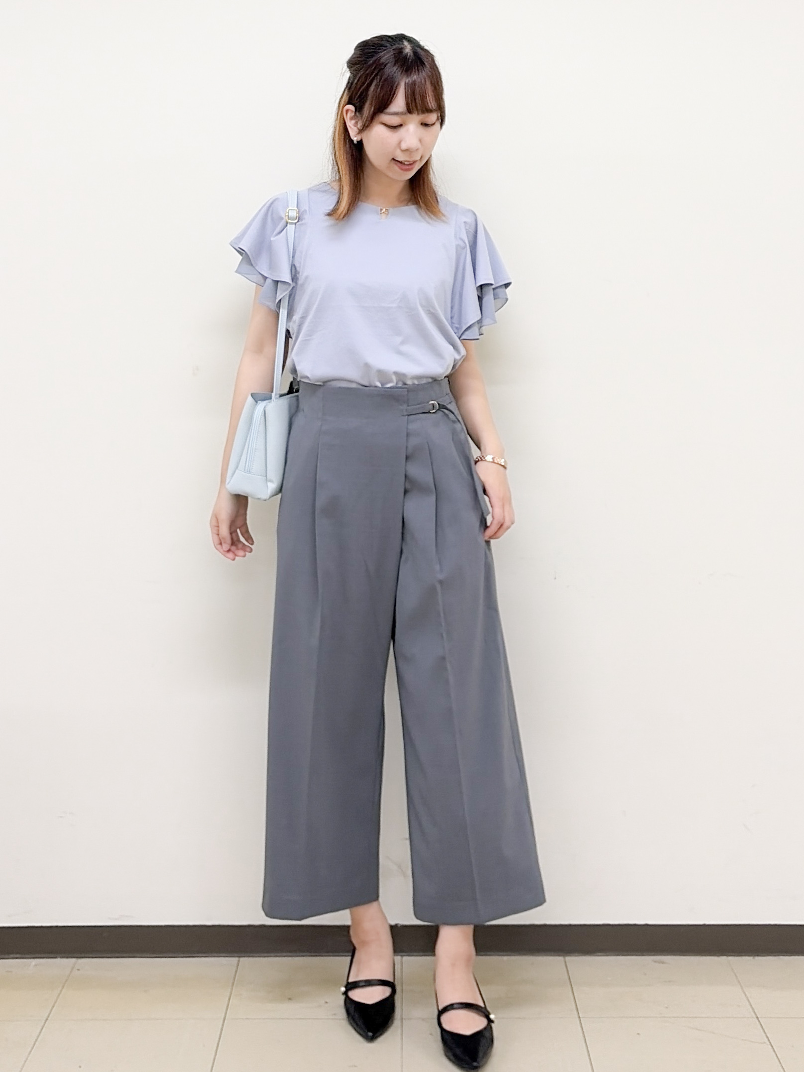 yurinaさんの「index｜【接触冷感／UVケア】シフォンフリルドッキングトップス《洗濯機OK》」を使ったコーディネート