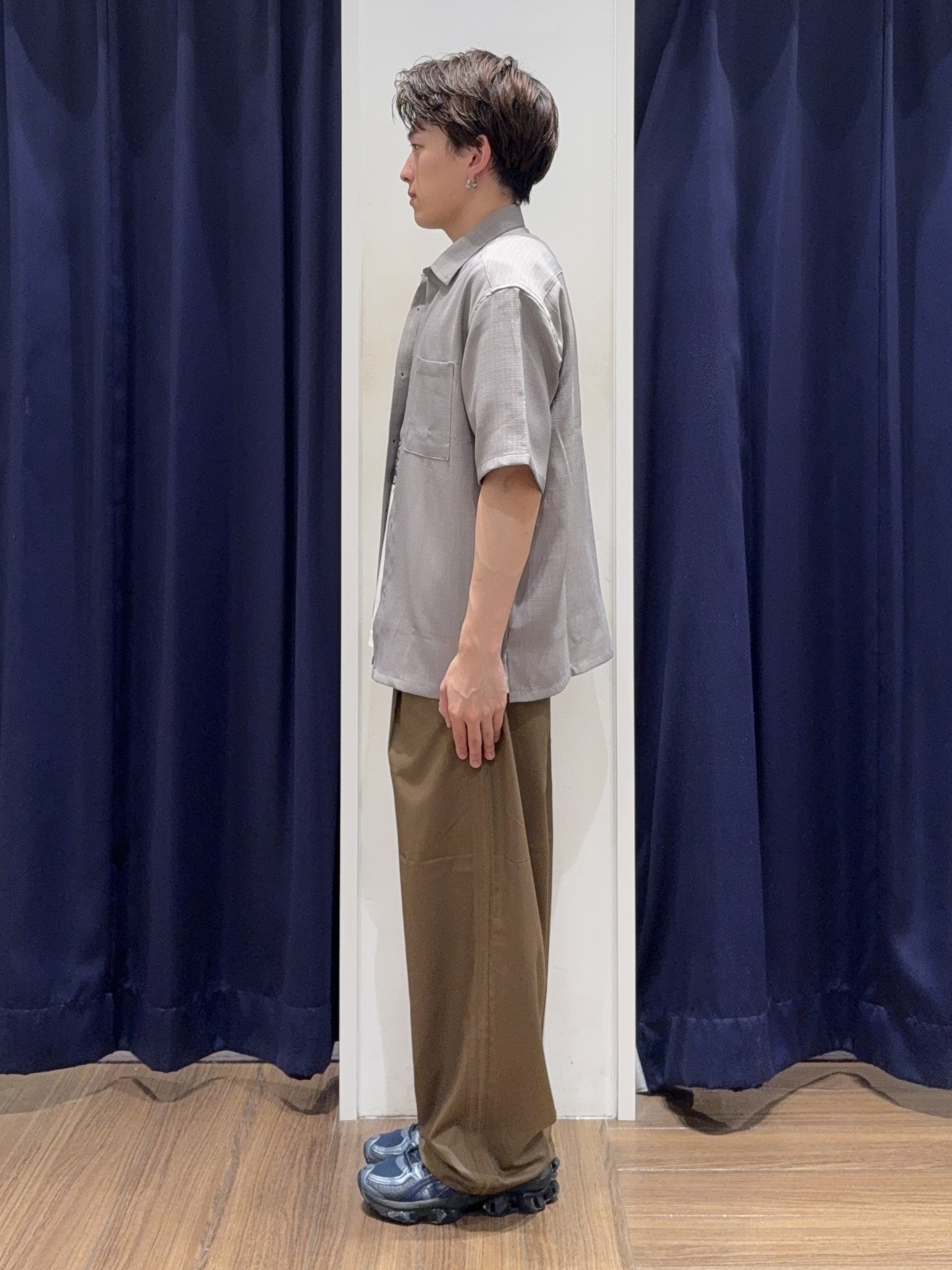 カシマさんの「THE SHOP TK｜【LINO FINE】 リネンライク半袖シャツ UVカット／イージーケア／吸水速乾／洗濯機OK／セッ」を使ったコーディネート