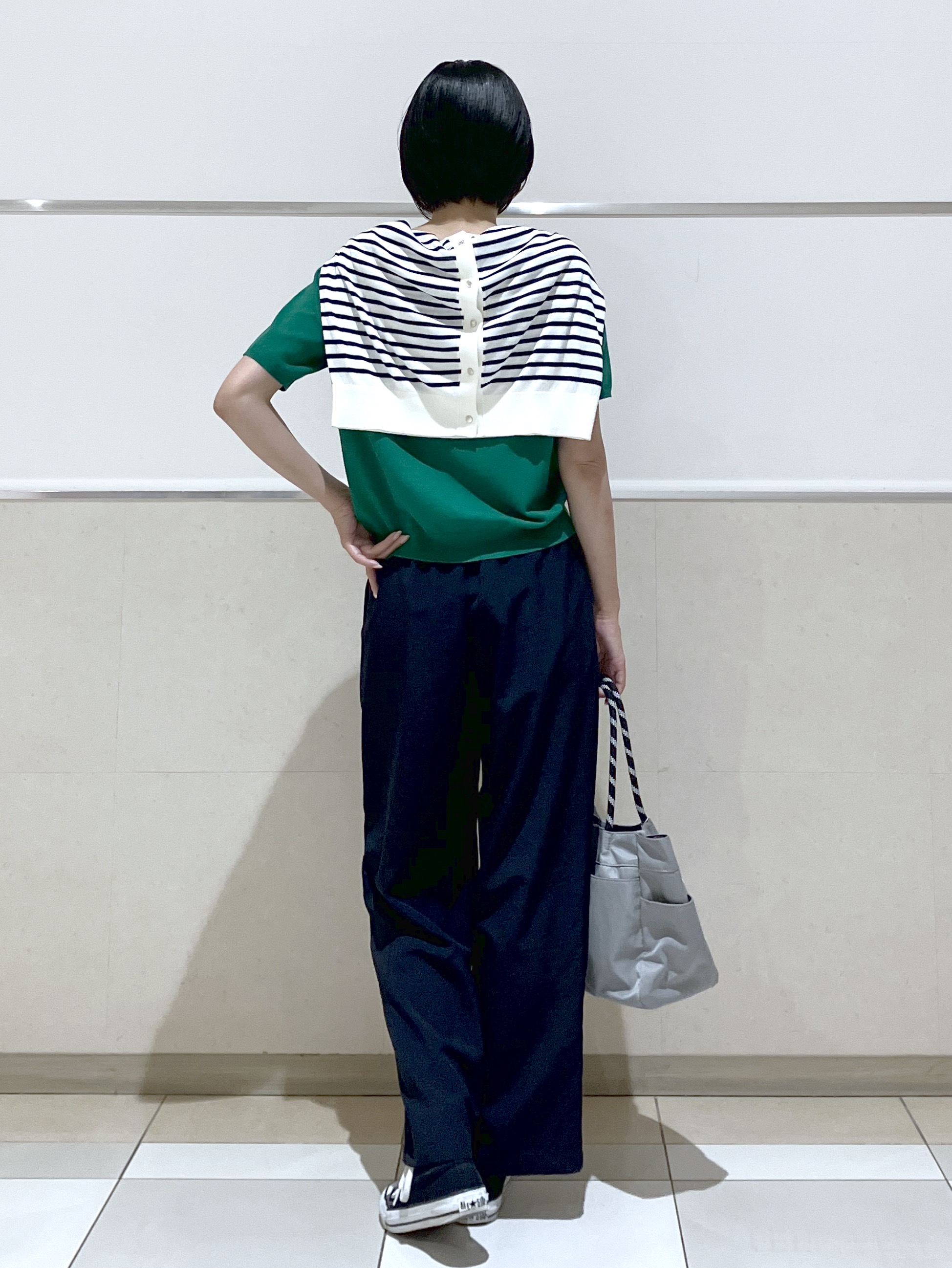 eriko さんの「Dessin｜【9色展開/接触冷感/UVカット】ドライタッチサマーニットT」を使ったコーディネート