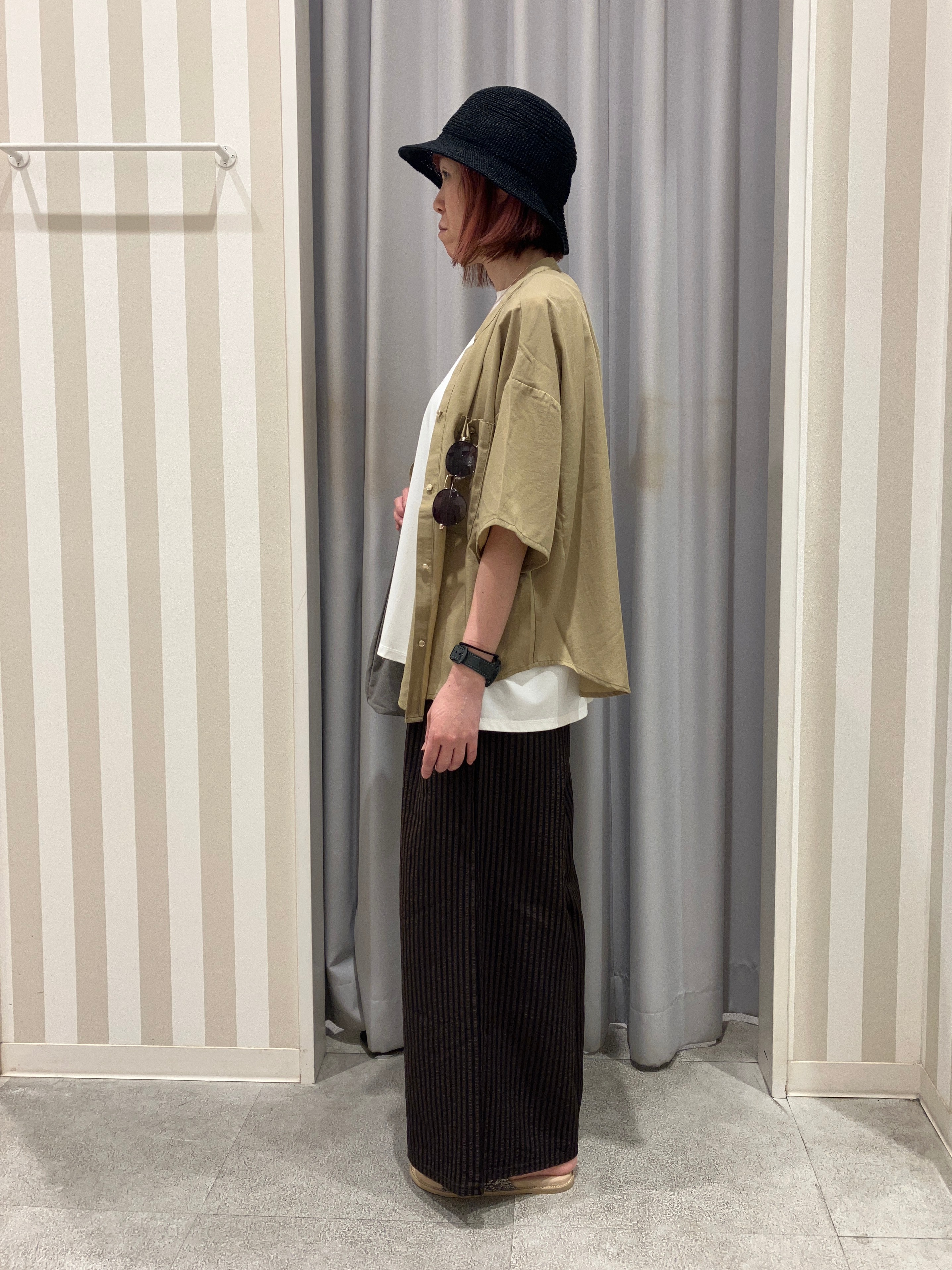 まーさんの「SHOO･LA･RUE｜【洗濯機可/S-LL】大人の抜け感 ゆるっと5分袖シャツ」を使ったコーディネート