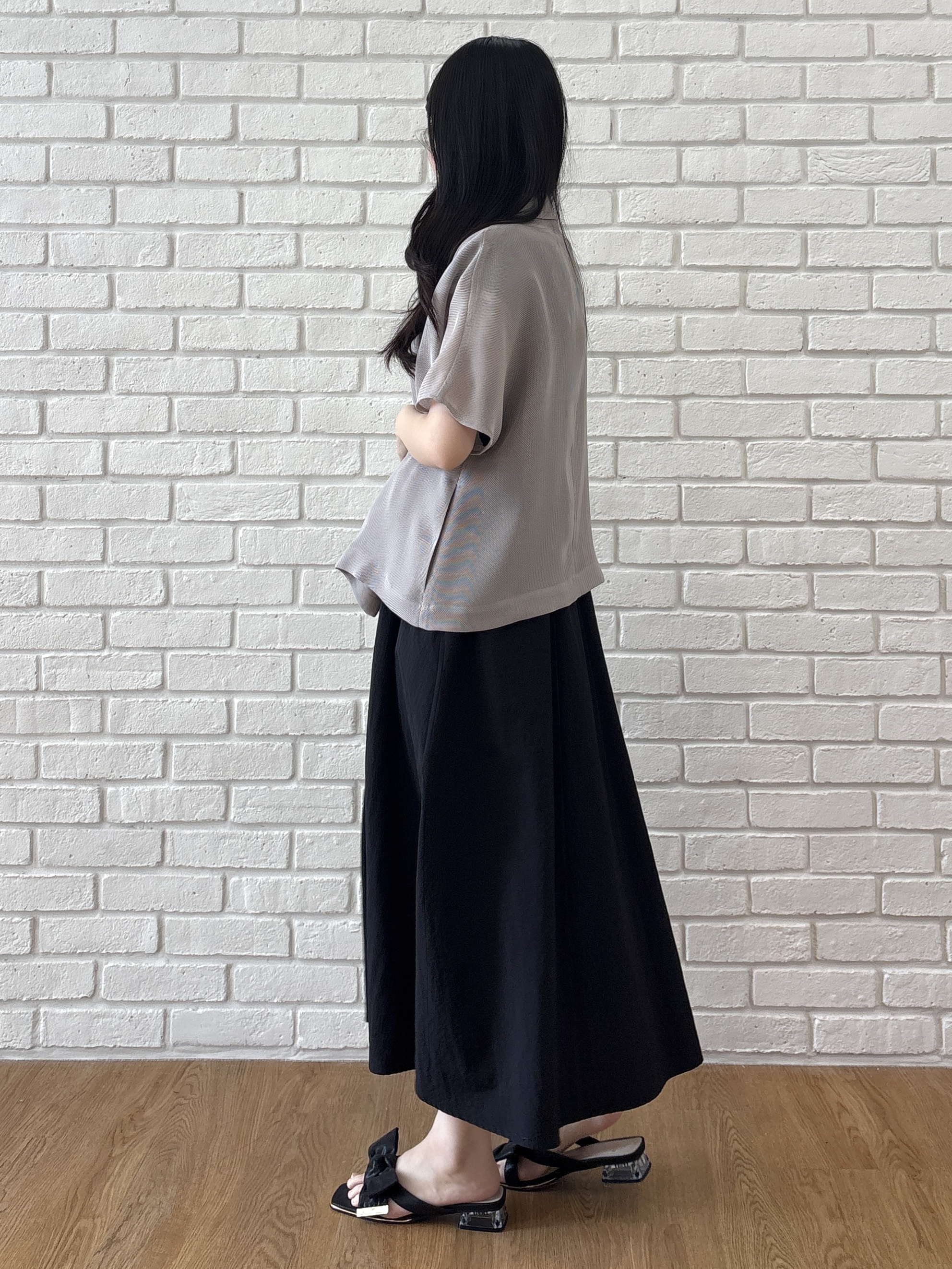 AOIさんの「Couture brooch｜【洗える】メッシュ調 半袖ジャケット」を使ったコーディネート