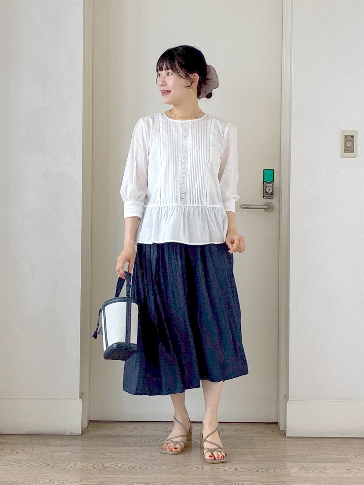  beni_gingerさんの「Reflect｜【手洗い可】ピンタックレースブラウス」を使ったコーディネート
