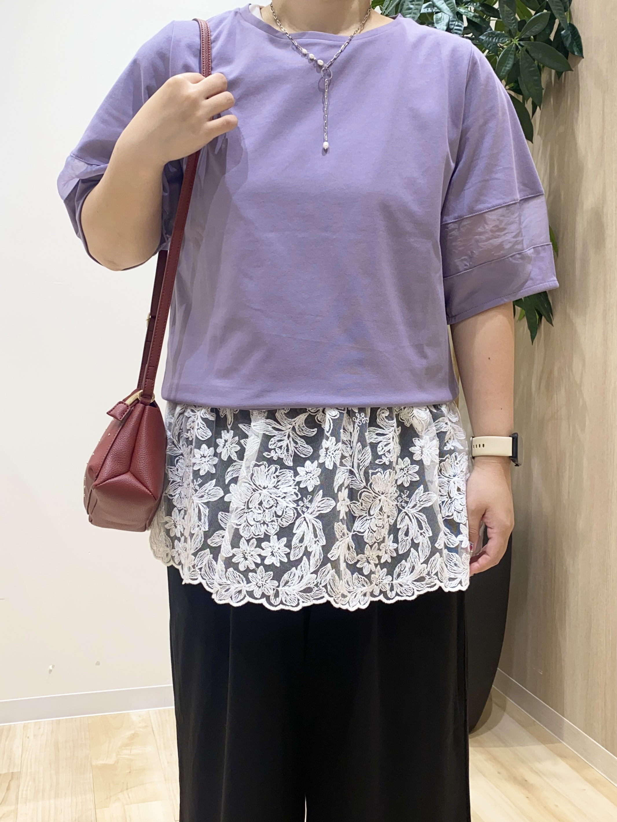 HANAさんの「grove｜【吸水速乾・UVカット・接触冷感】シアードッキングランタンスリーブTシャツ」を使ったコーディネート