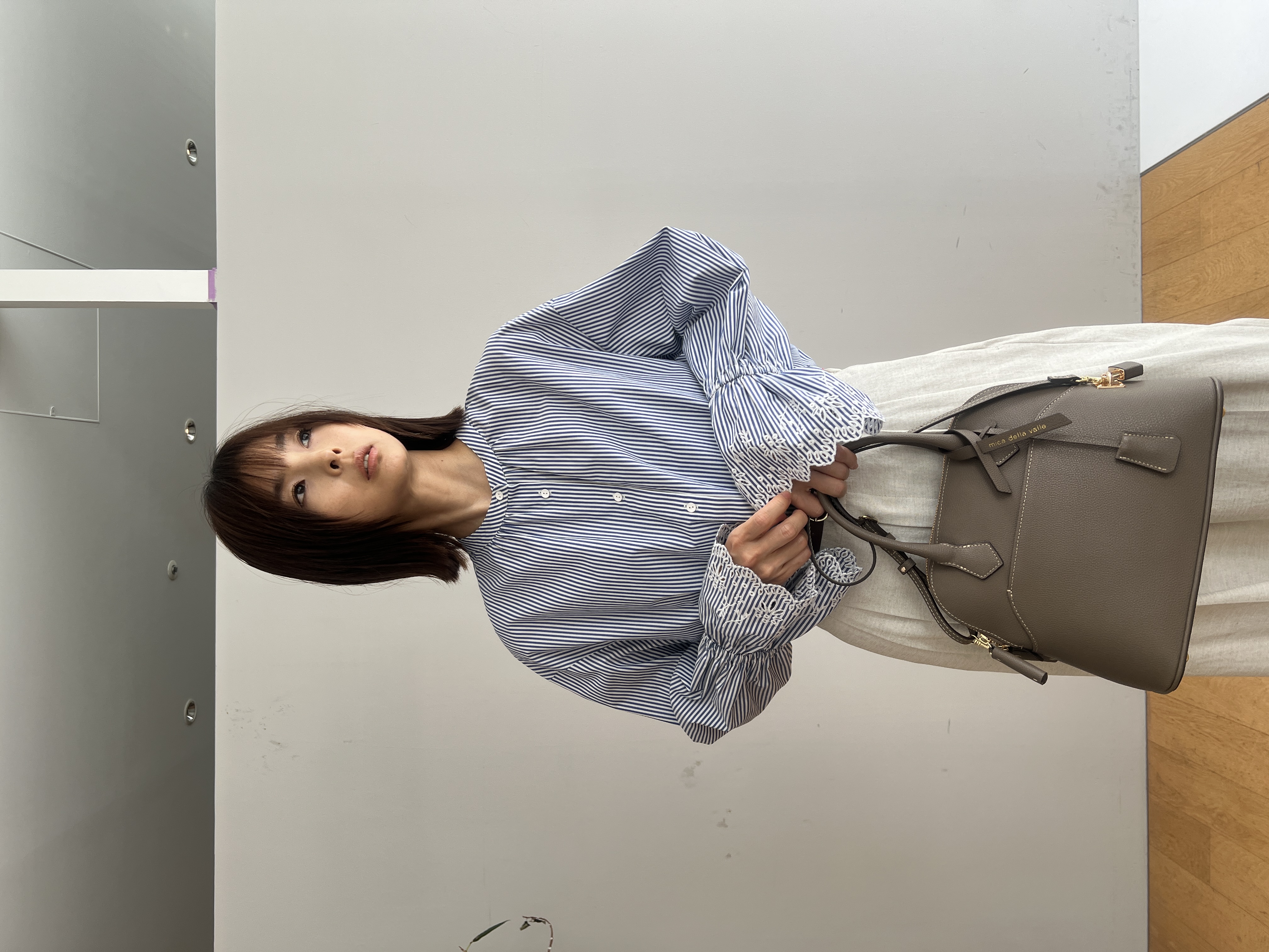 misaさんの「DRESSTERIOR｜【セットアップ可/ウォッシャブル】リネンブレンドワイドパンツ」を使ったコーディネート