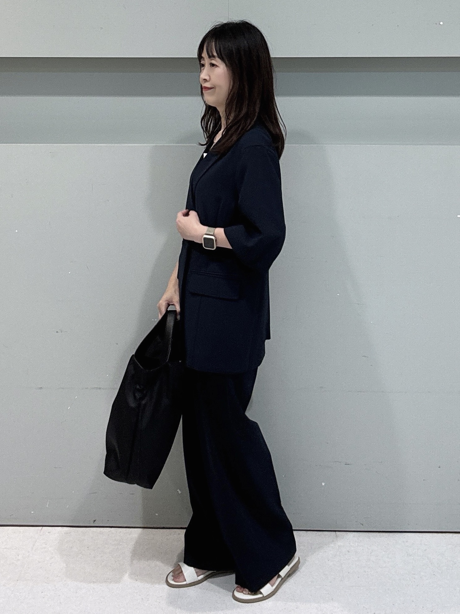 makiさんの「UNTITLED｜【セットアップ可/UVカット/通気性】エアリークール半袖ジャケット」を使ったコーディネート