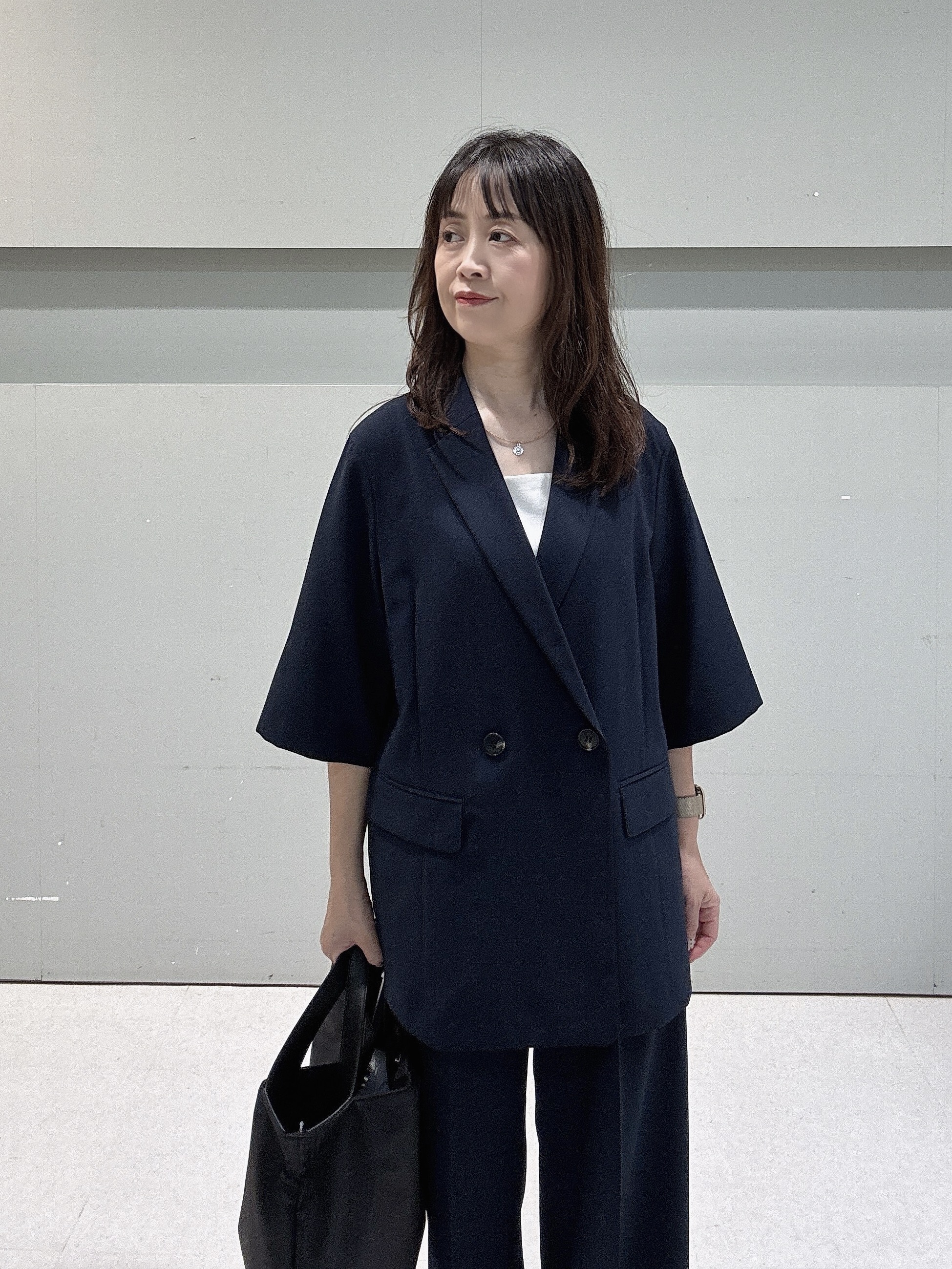 makiさんの「UNTITLED｜【セットアップ可/UVカット/通気性】エアリークール半袖ジャケット」を使ったコーディネート