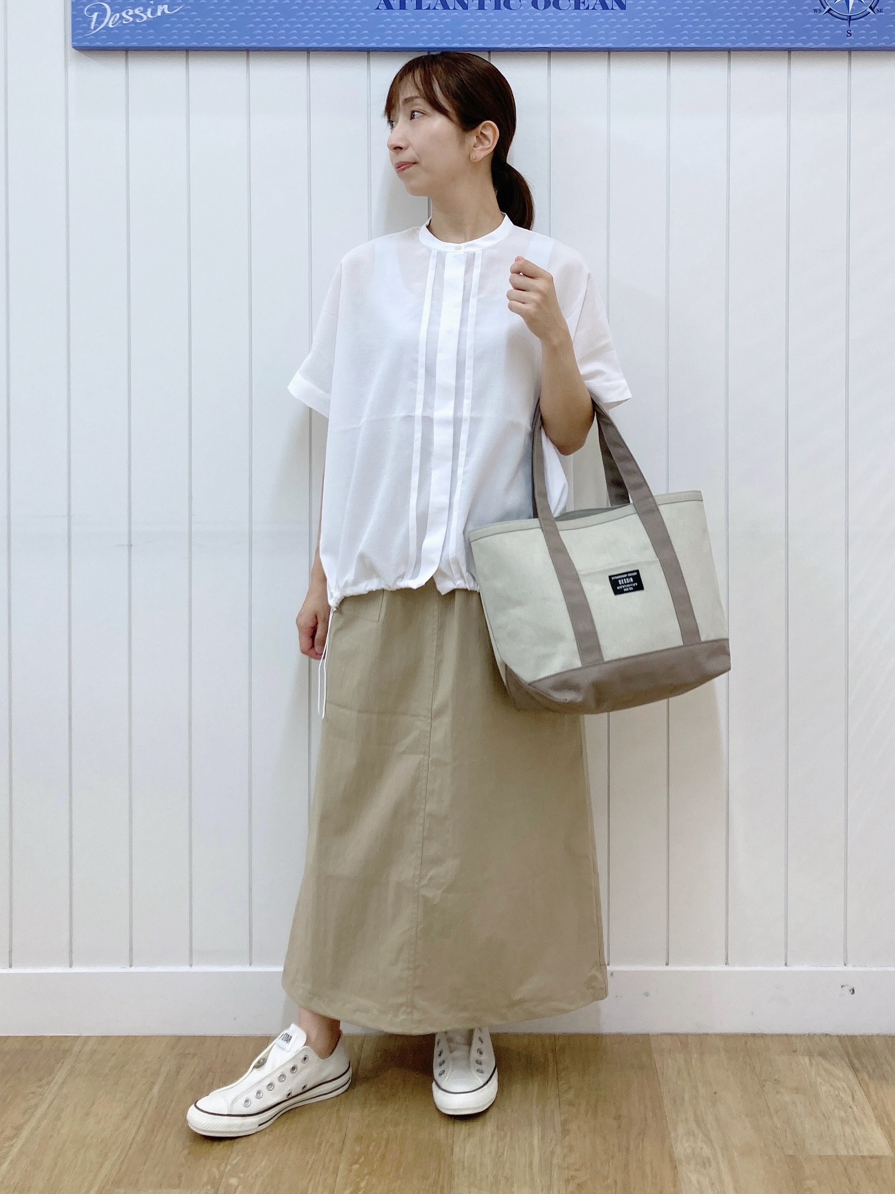 yoshiさんの「Dessin｜【高通気/セットアップ可】ドロストシャツ」を使ったコーディネート