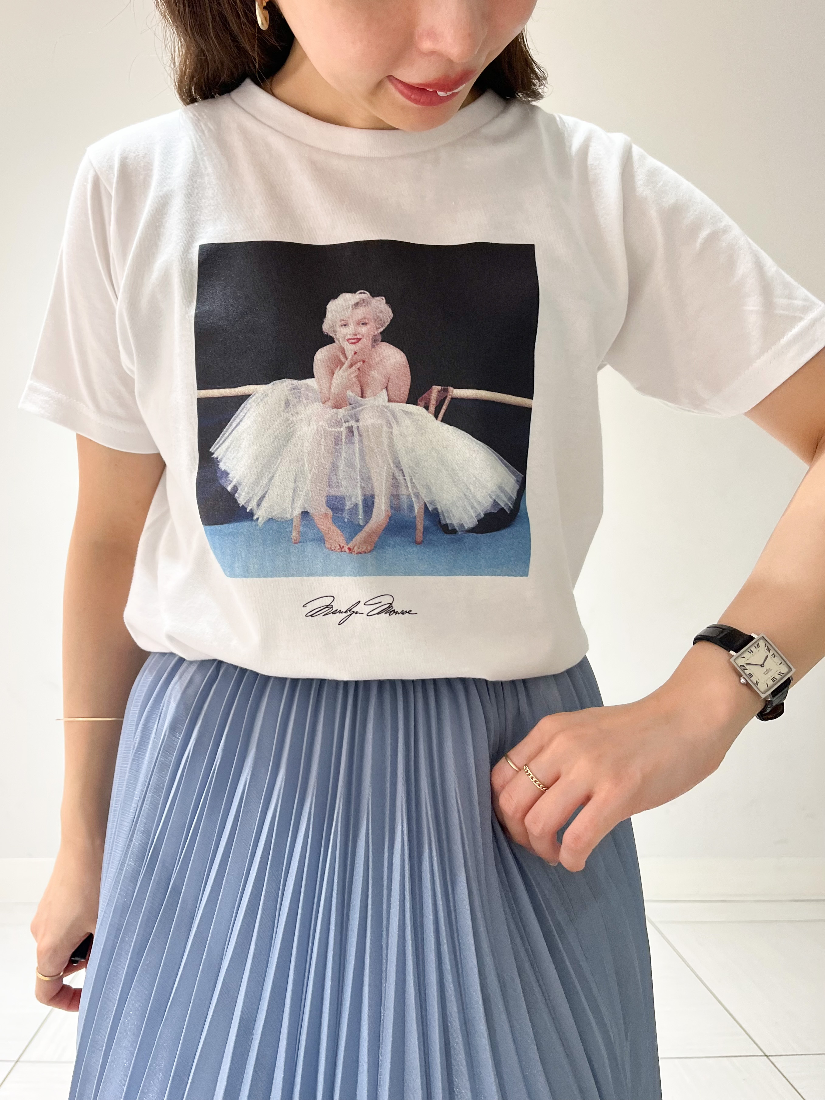 じゅんさんの「DRESSTERIOR｜【別注】マリリンモンロー/カラープリントTシャツ」を使ったコーディネート