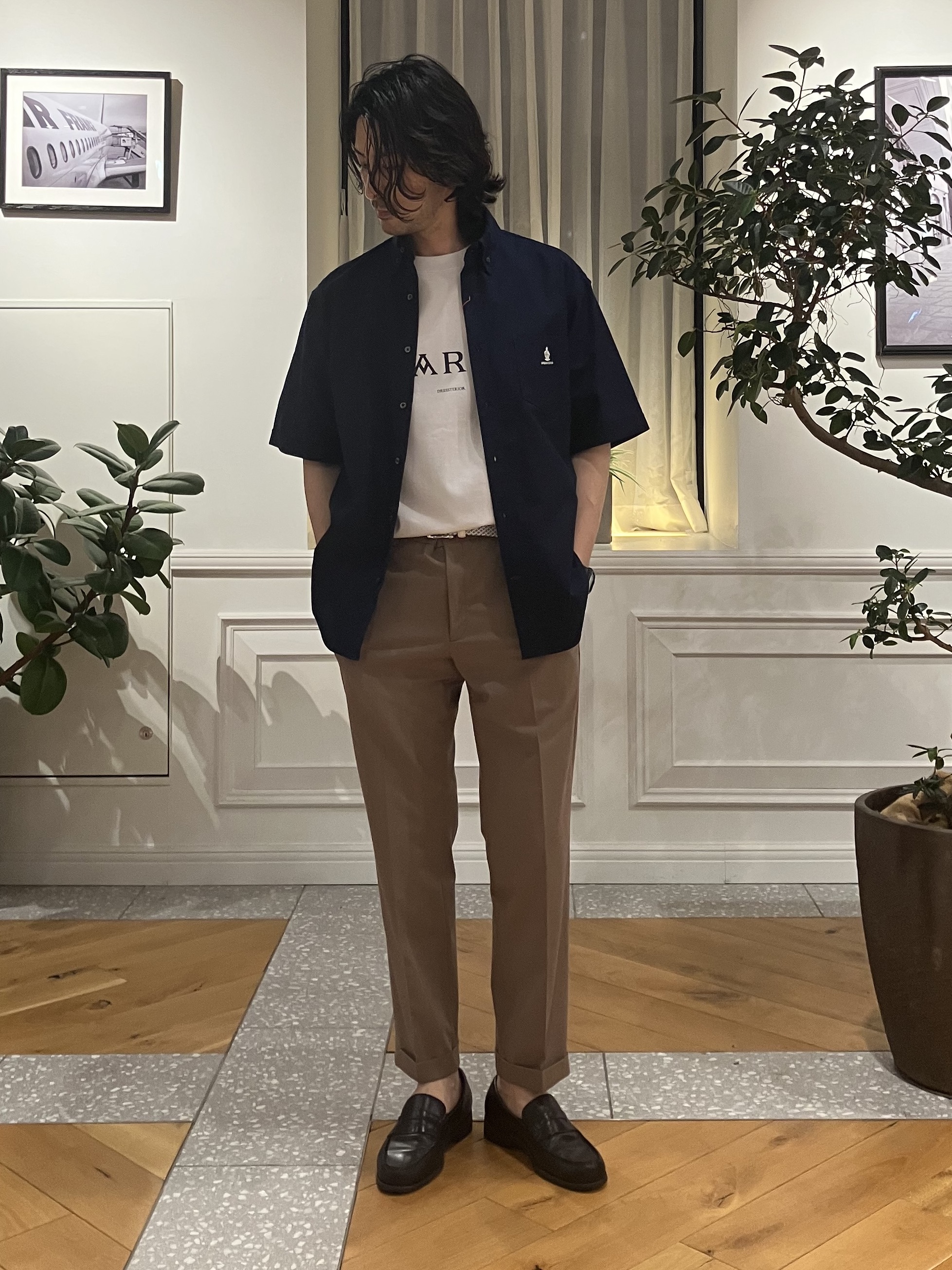 junyaさんの「DRESSTERIOR｜ナイトエンブロイ オックスシャツ」を使ったコーディネート