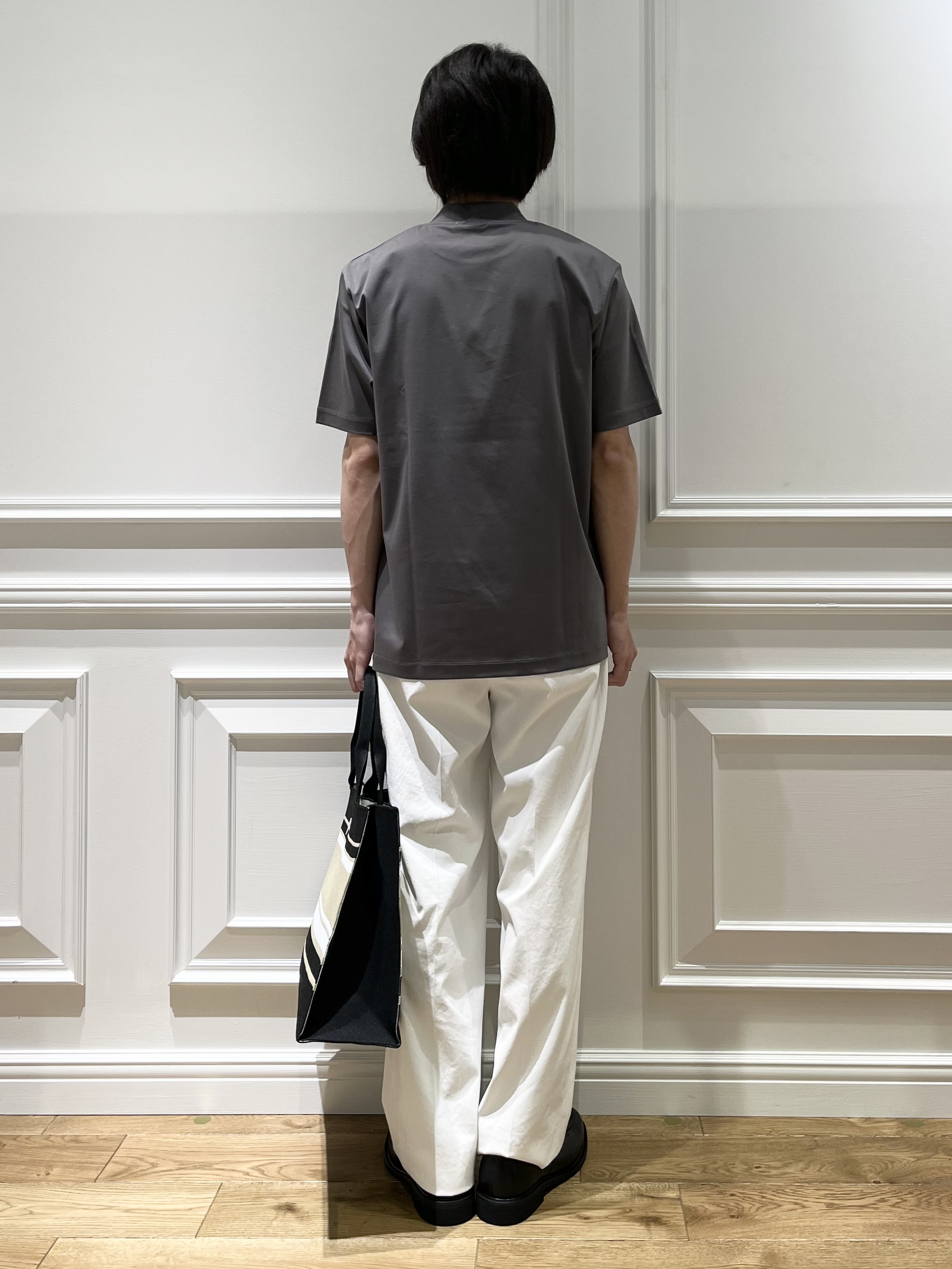 Watanabeさんの「DRESSTERIOR｜【接触冷感／抗菌防臭／消臭】ICE CLEAR COTTON モックネックTシャツ」を使ったコーディネート