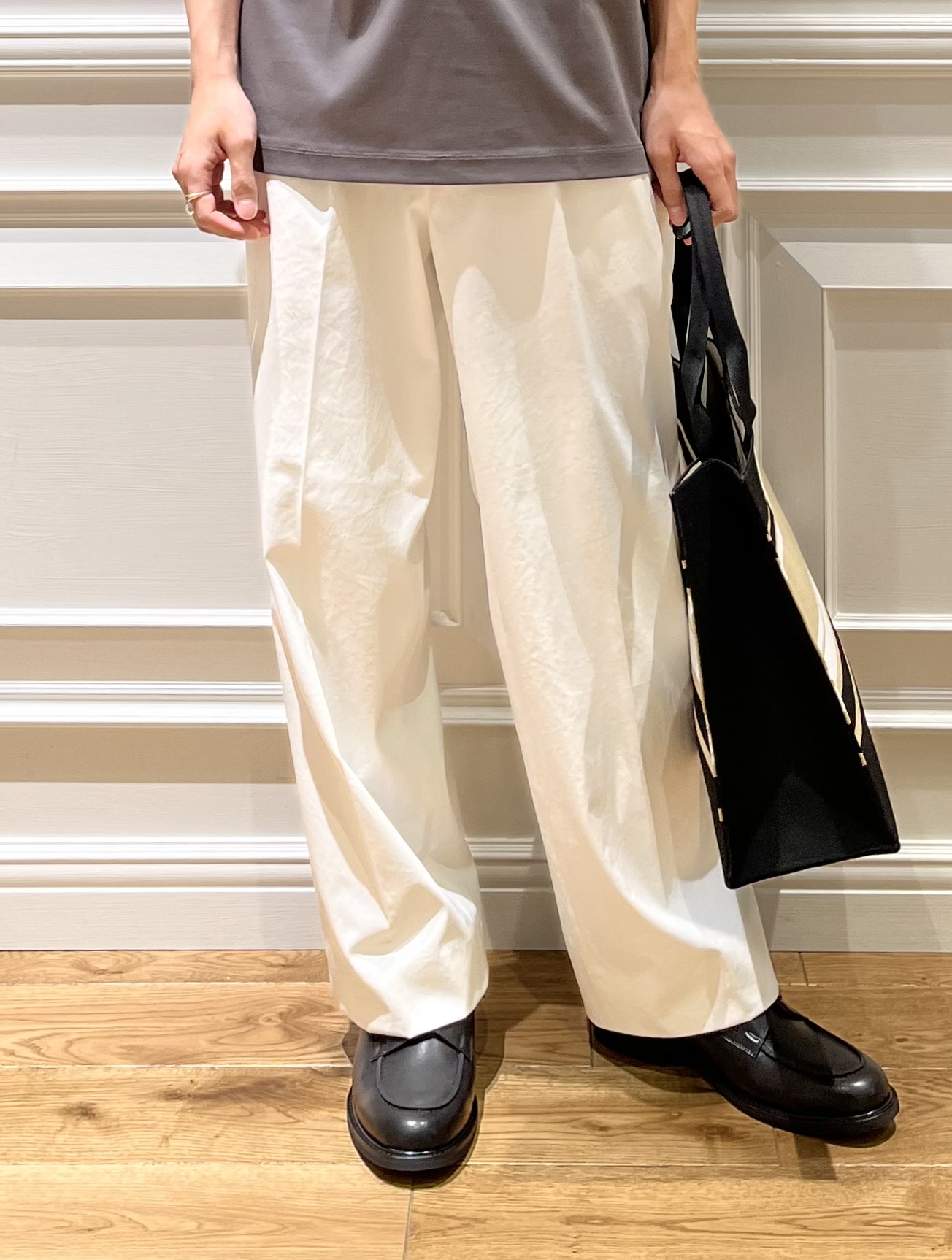 Watanabeさんの「DRESSTERIOR｜【接触冷感／抗菌防臭／消臭】ICE CLEAR COTTON モックネックTシャツ」を使ったコーディネート