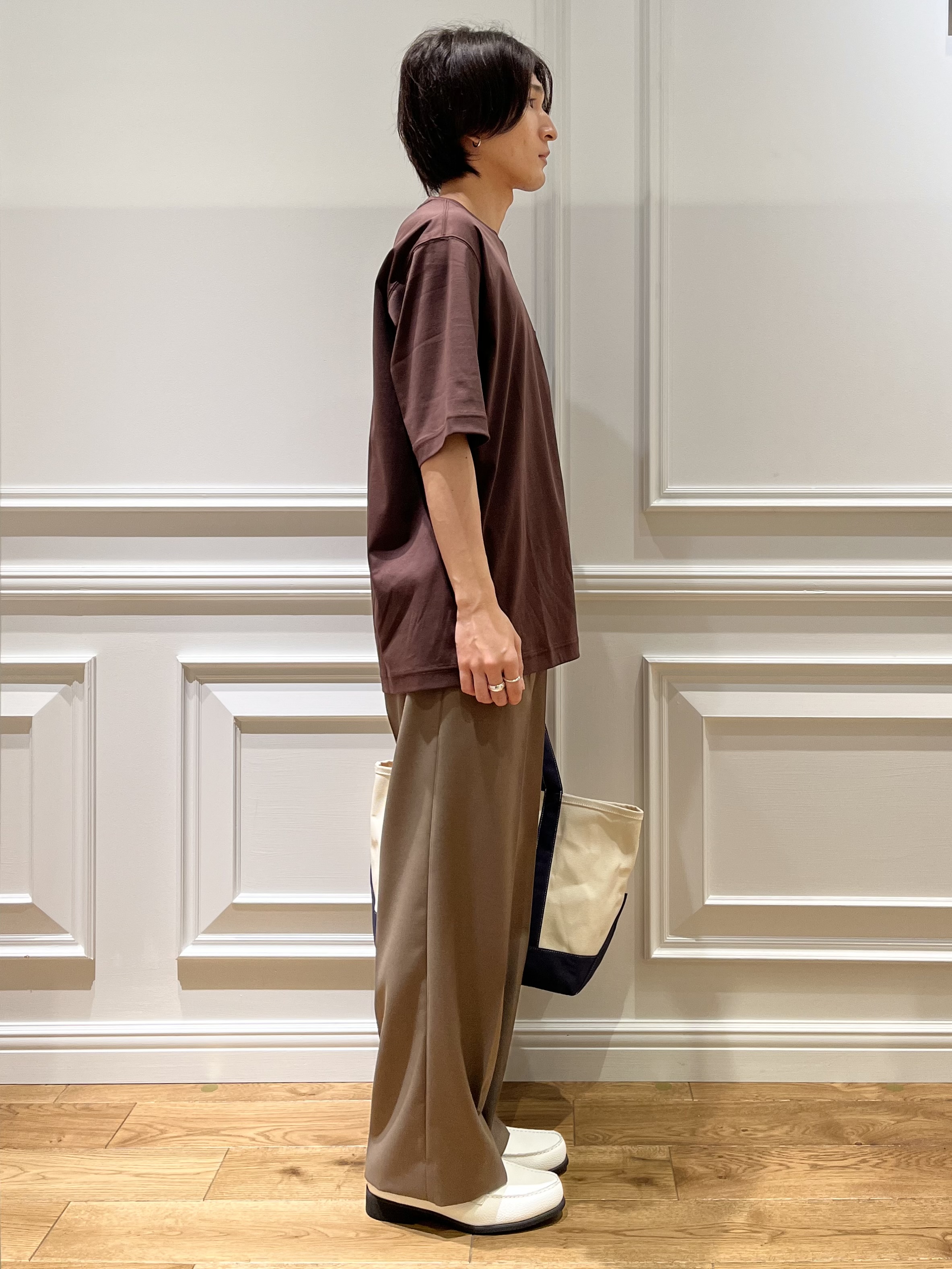 Watanabeさんの「DRESSTERIOR｜【接触冷感／抗菌防臭／消臭】ICE CLEAR COTTON オーバーフィットTシャツ」を使ったコーディネート