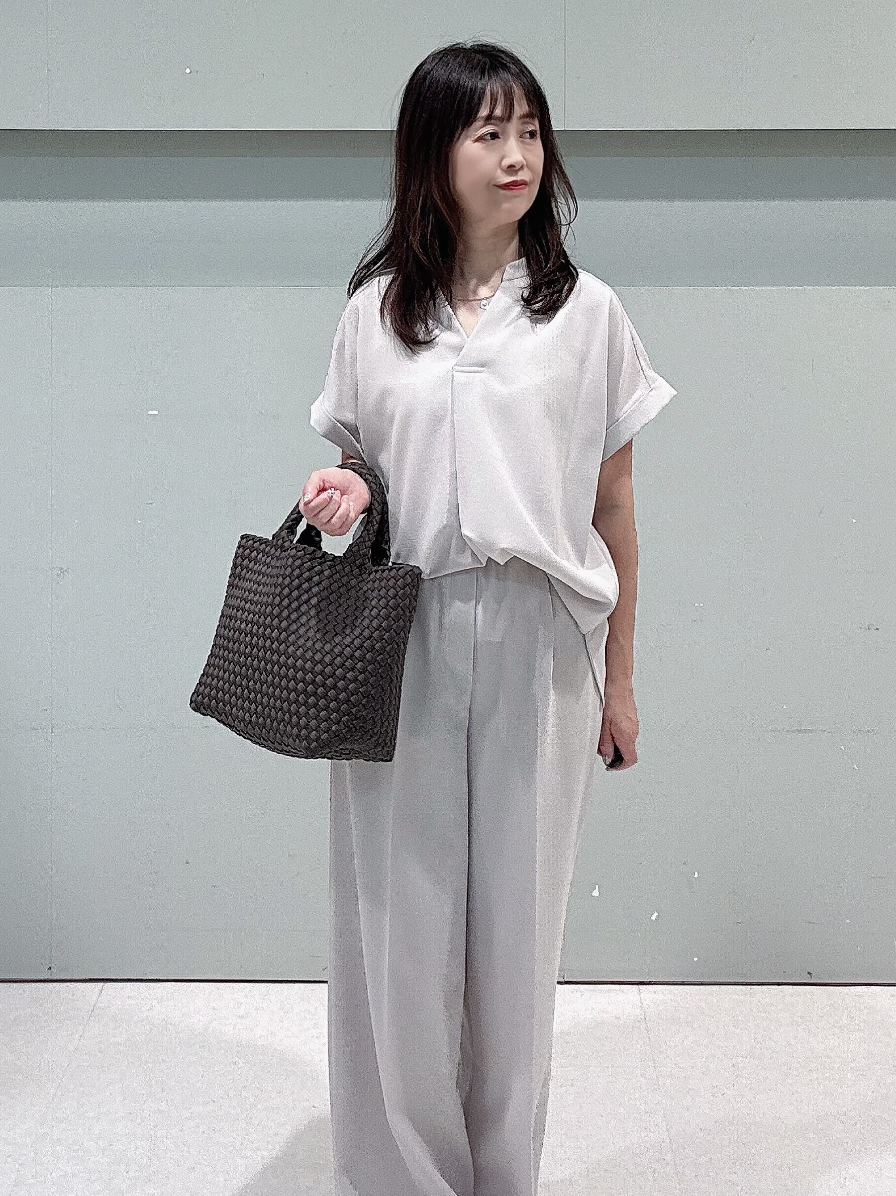 makiさんの「UNTITLED｜【セットアップ可/通気性/UVカット】エアリークールブラウス」を使ったコーディネート