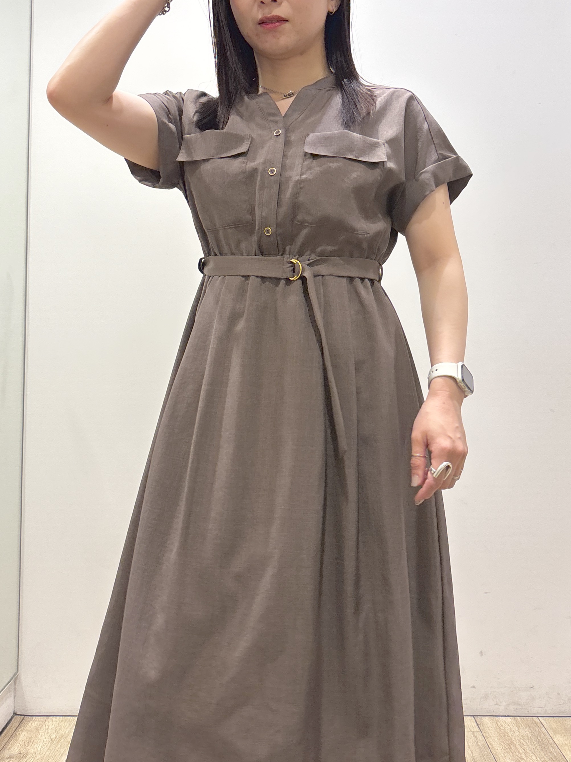 mameさんの「index｜ダブルポケットスキッパーワンピース【防シワ／洗濯機OK】《XS～3L／6col》」を使ったコーディネート