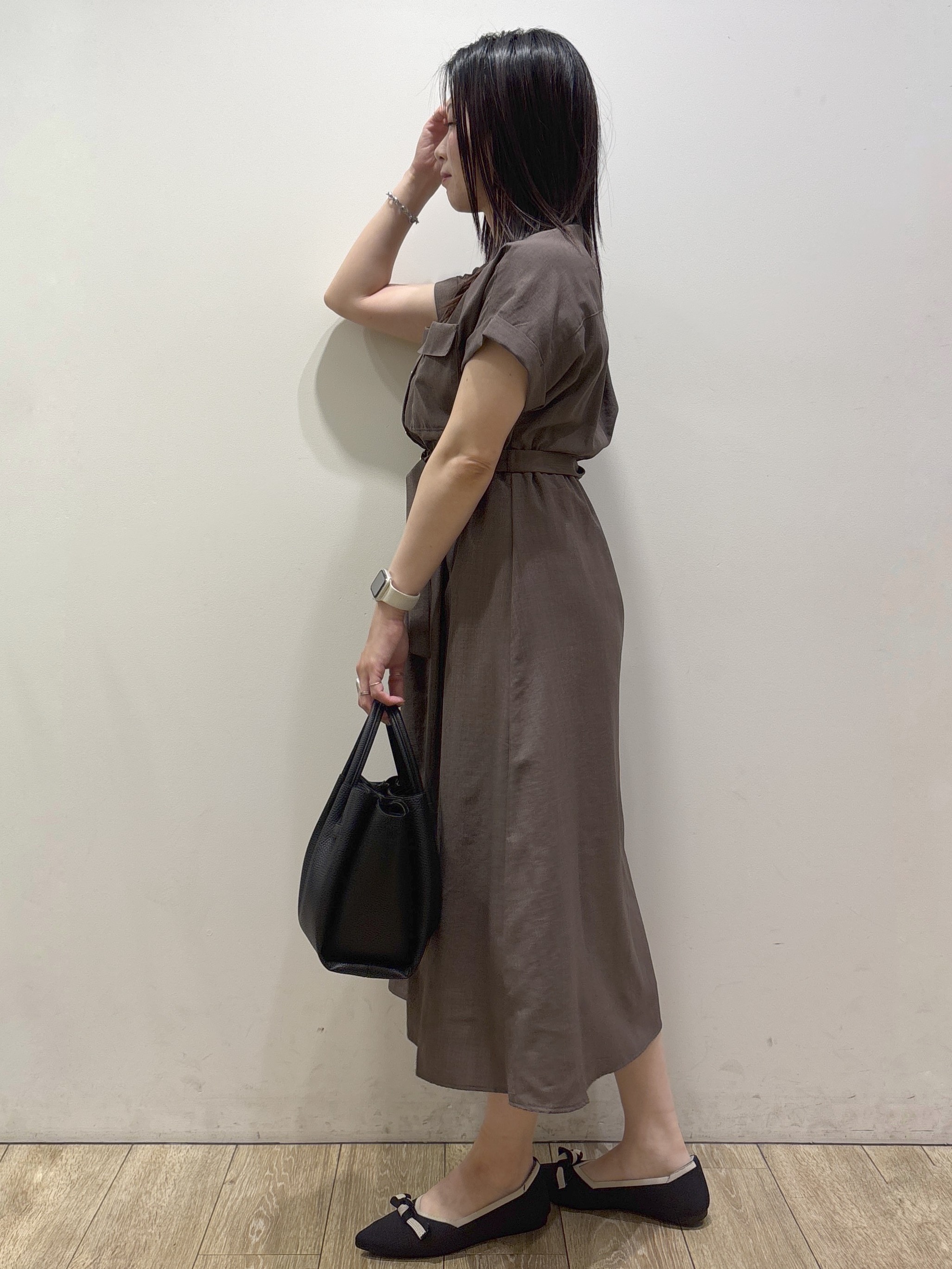 mameさんの「index｜ダブルポケットスキッパーワンピース【防シワ／洗濯機OK】《XS～3L／6col》」を使ったコーディネート