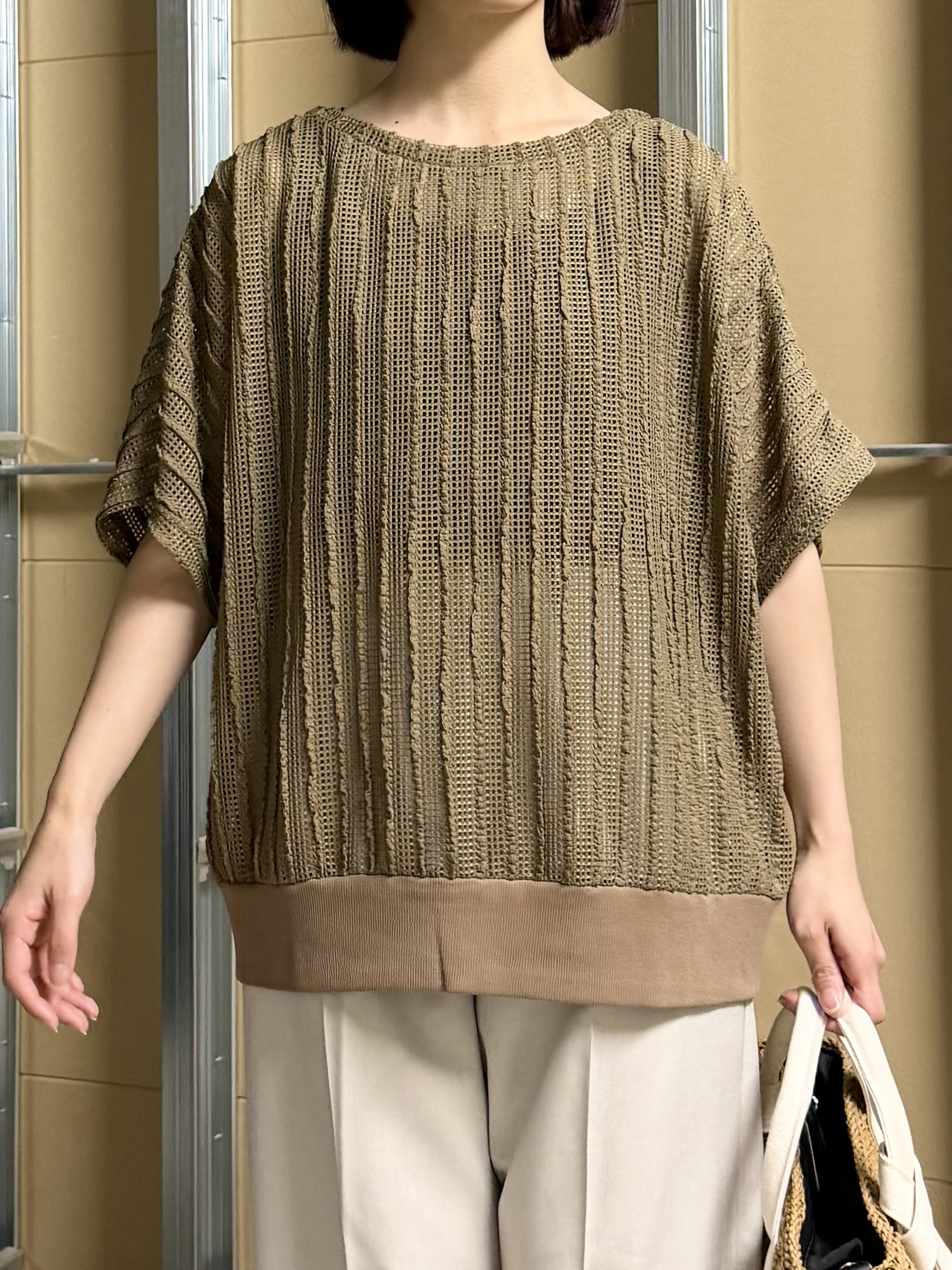 sahoさんの「THE SHOP TK｜見た目涼やか メッシュジャカードトップス」を使ったコーディネート