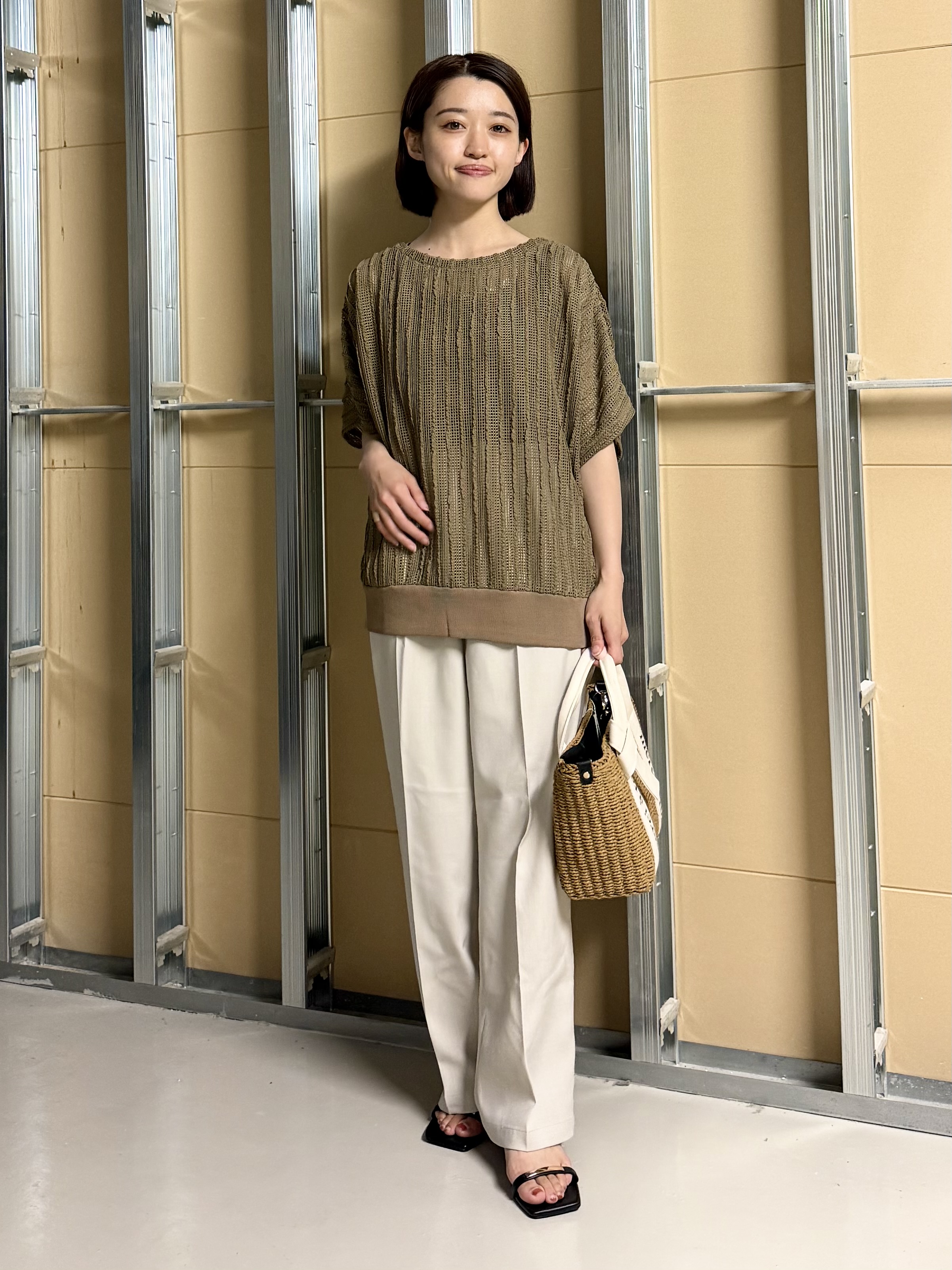 sahoさんの「THE SHOP TK｜見た目涼やか メッシュジャカードトップス」を使ったコーディネート
