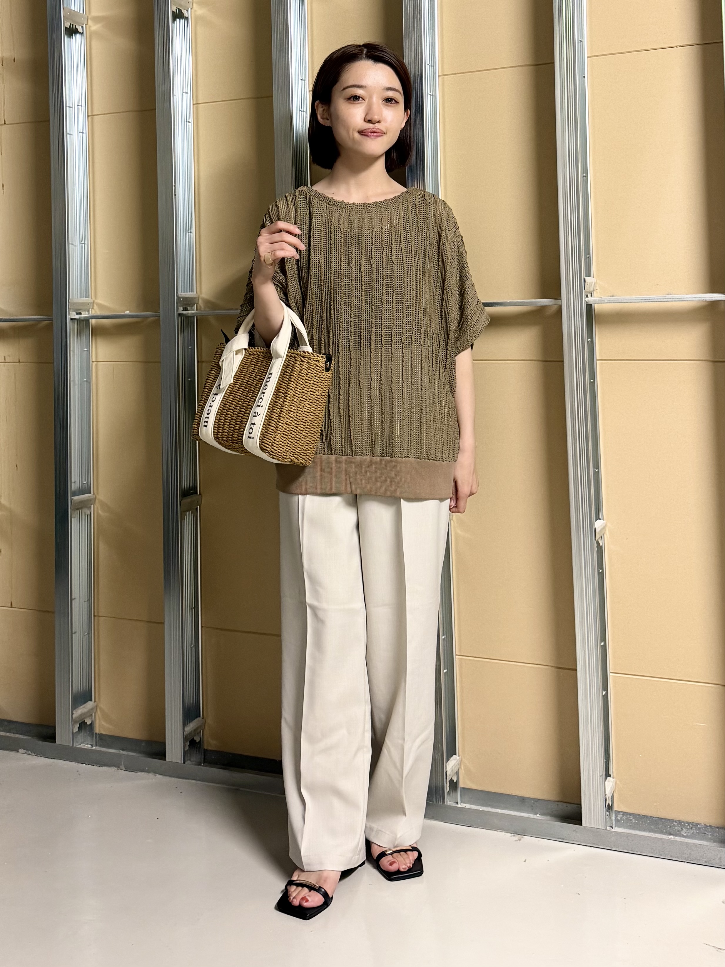sahoさんの「THE SHOP TK｜見た目涼やか メッシュジャカードトップス」を使ったコーディネート