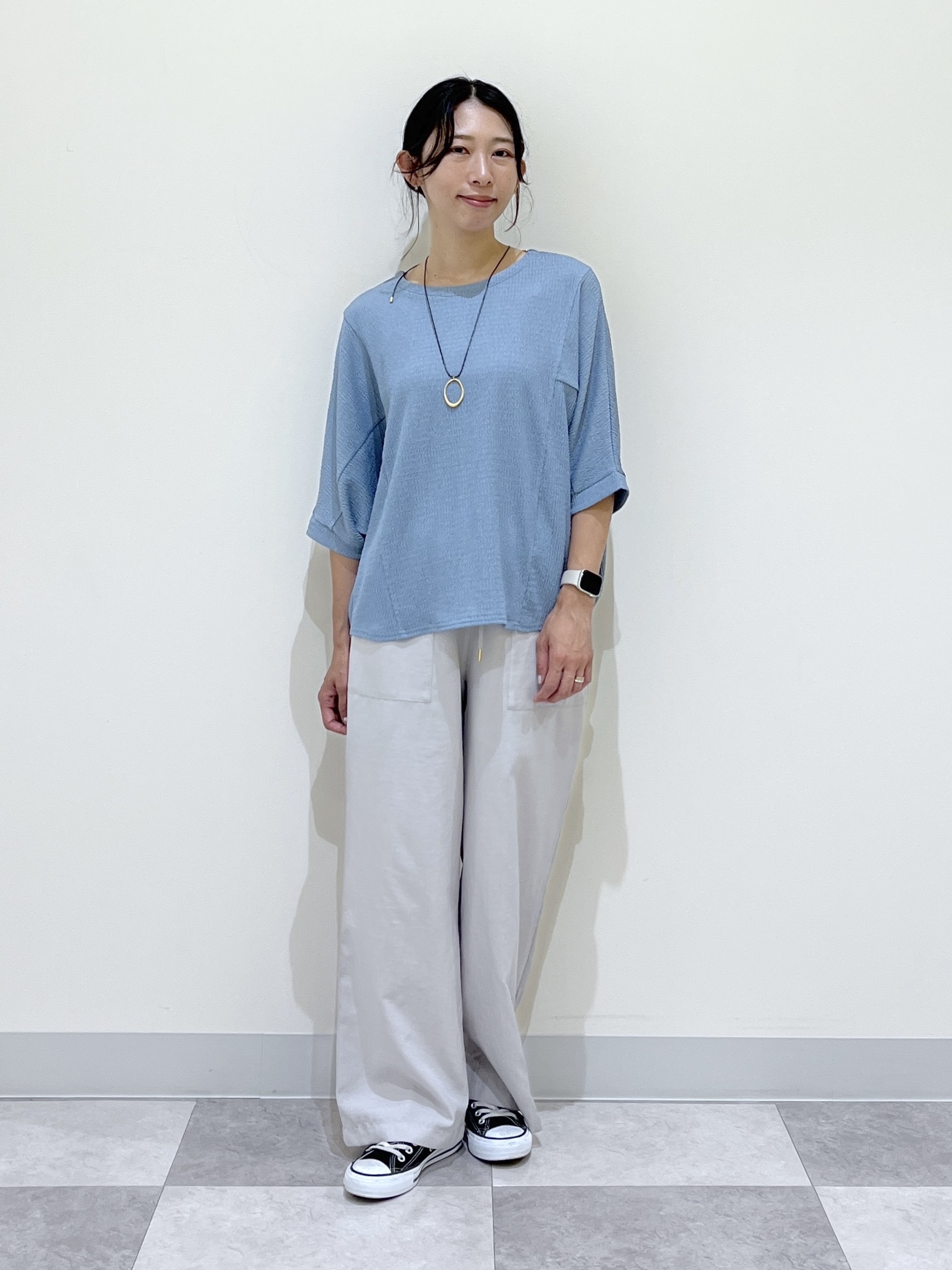 canaさんの「Dessin｜シュリンクジャージ カットソー」を使ったコーディネート