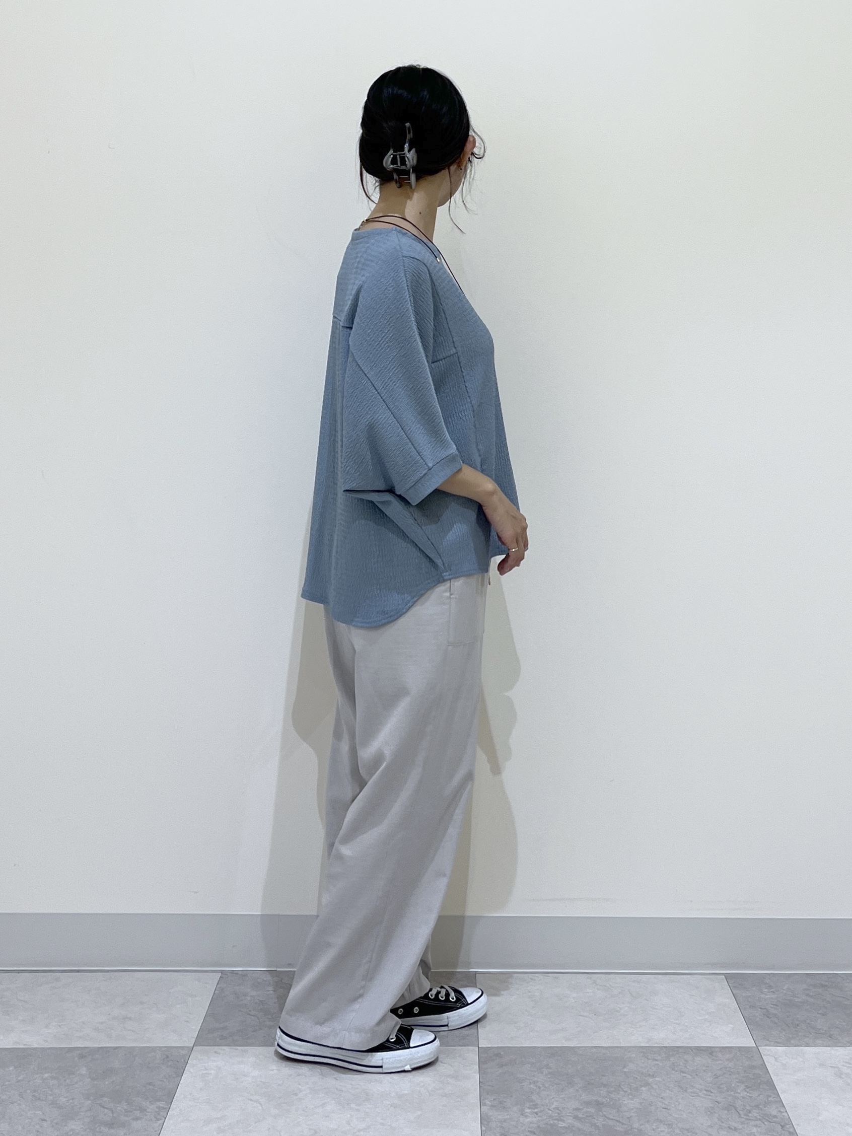canaさんの「Dessin｜シュリンクジャージ カットソー」を使ったコーディネート