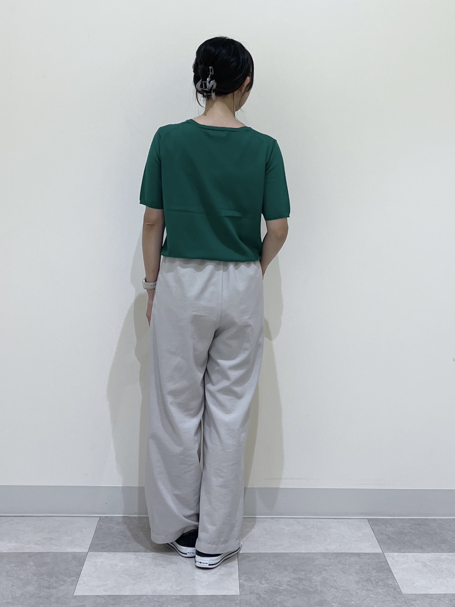 canaさんの「Dessin｜【9色展開/接触冷感/UVカット】ドライタッチサマーニットT」を使ったコーディネート