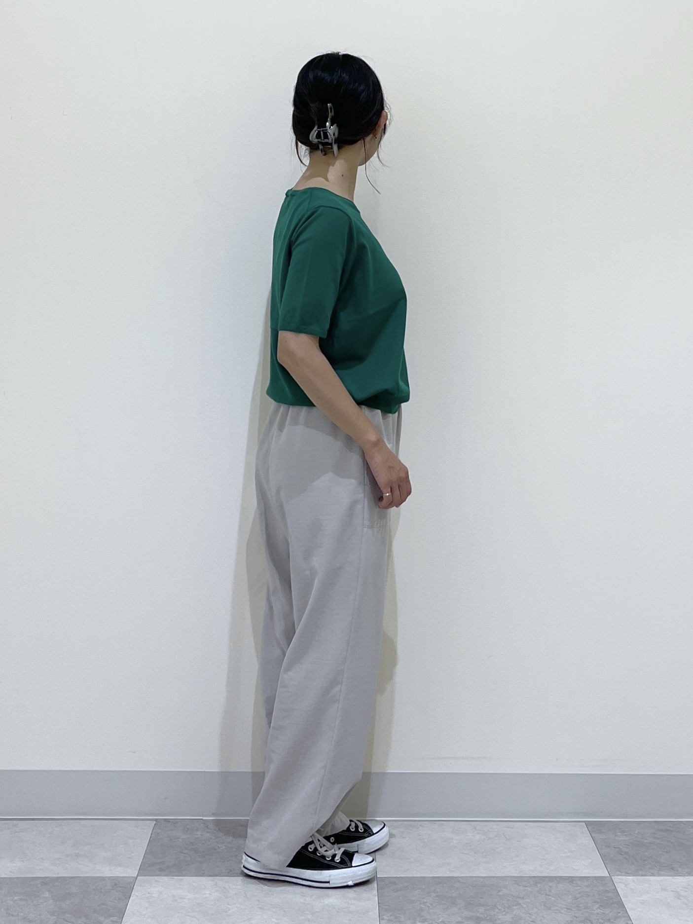 canaさんの「Dessin｜【9色展開/接触冷感/UVカット】ドライタッチサマーニットT」を使ったコーディネート