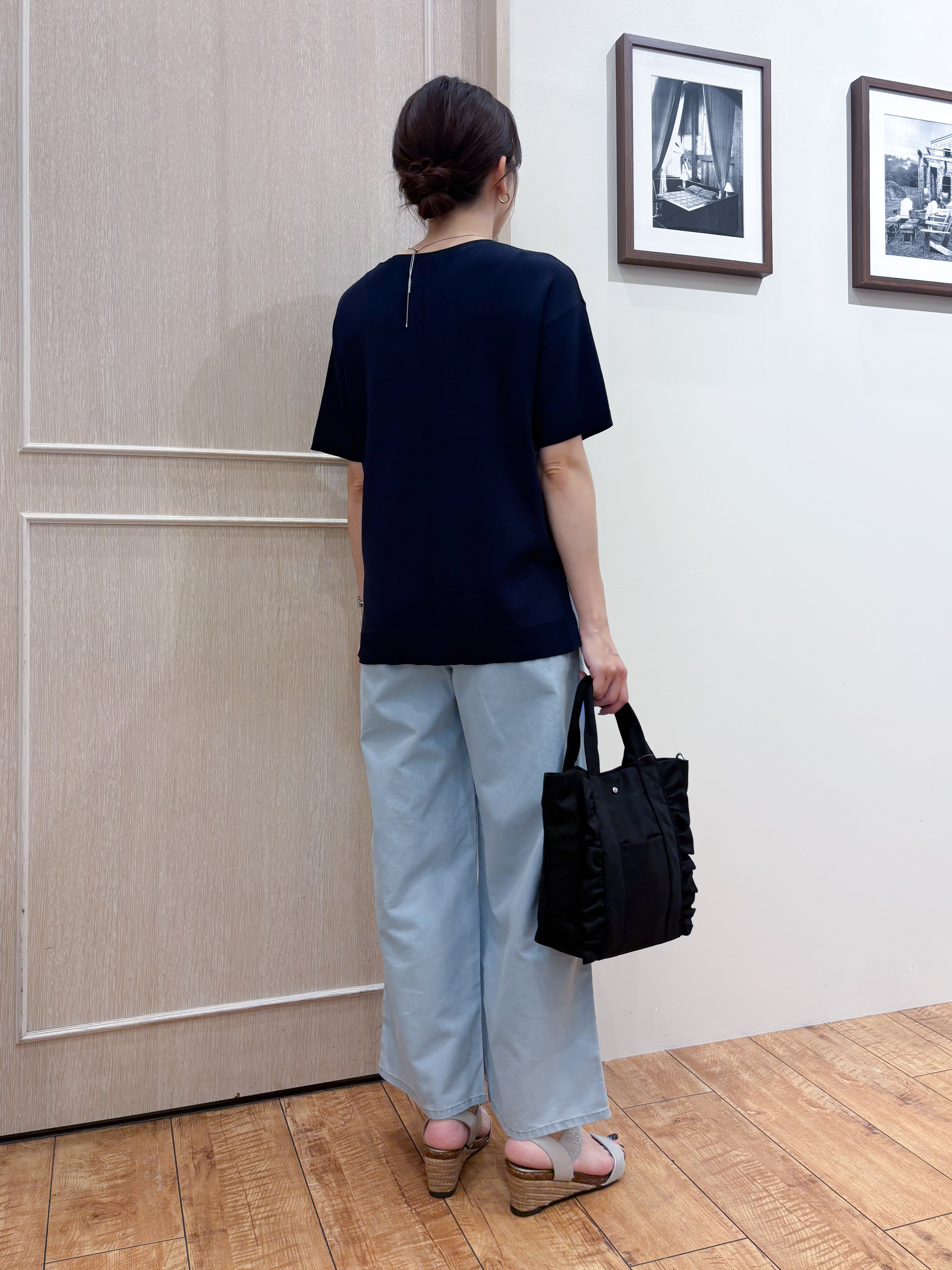 なみさんの「SHOO･LA･RUE｜【ひんやり/UV/洗濯機可/S-LL】毛玉になりにくい シャツレイヤード風 半袖ニット」を使ったコーディネート