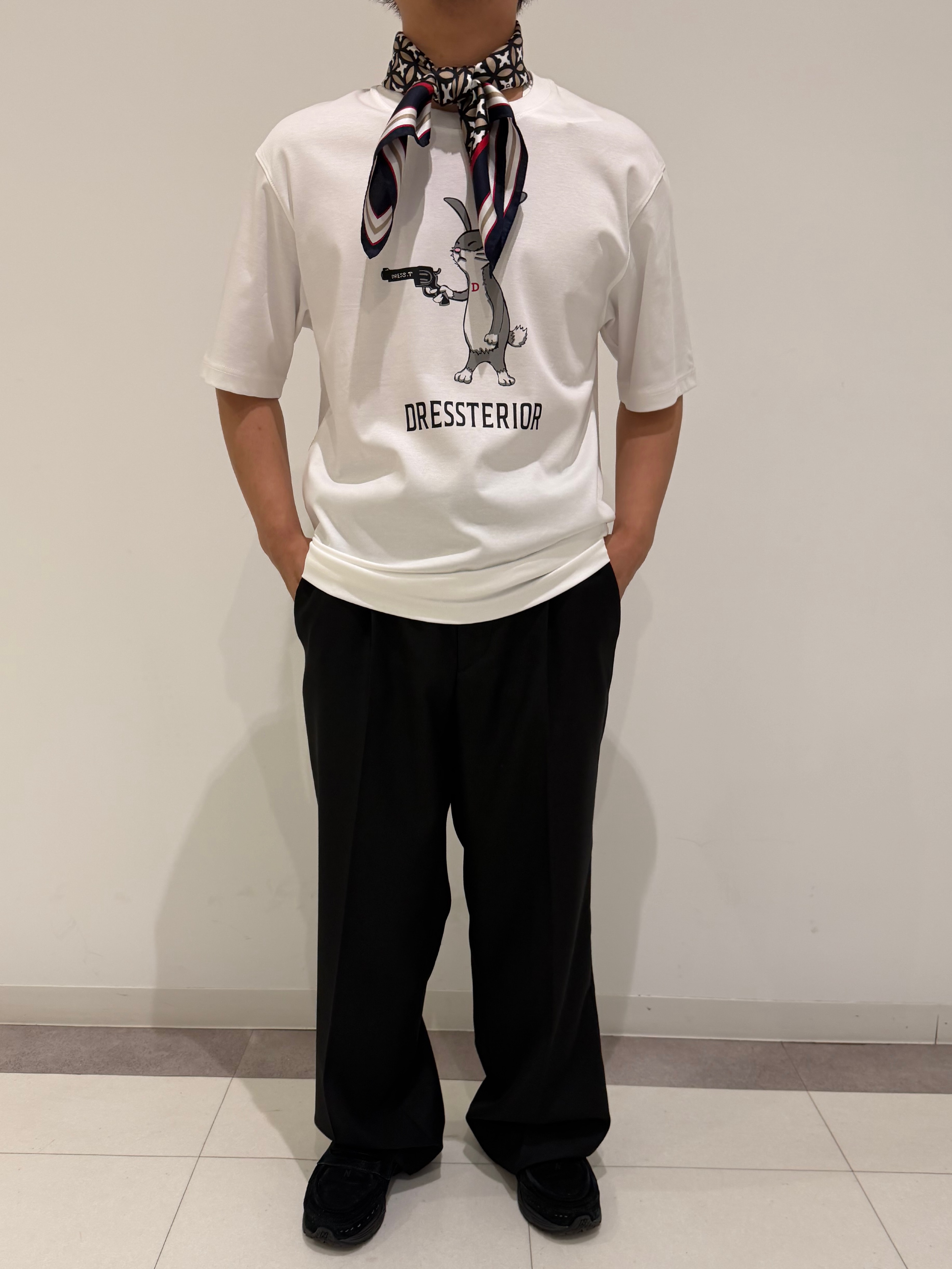 MATSUBARAさんの「DRESSTERIOR｜【接触冷感／抗菌防臭／消臭】ICE CLEAR COTTON ガンラビットTシャツ」を使ったコーディネート