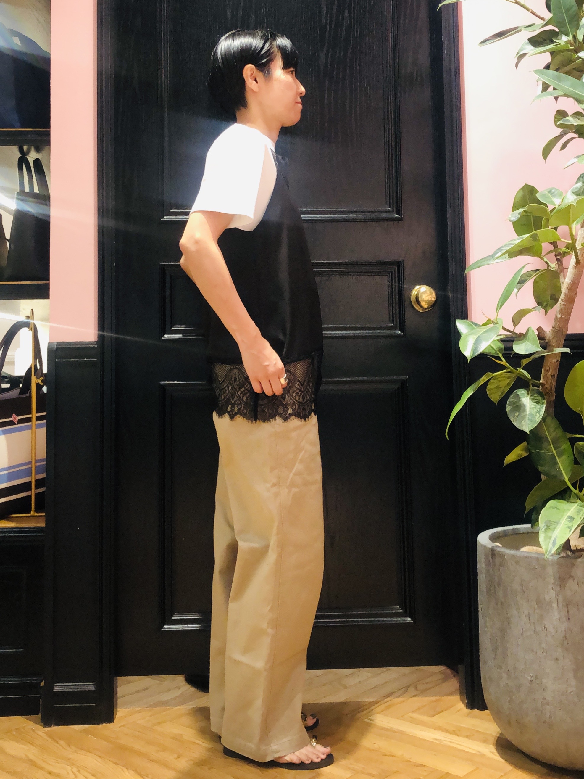 OGATAさんの「DRESSTERIOR｜【接触冷感／抗菌防臭／消臭】アイスクリアコットンフレンチロゴT」を使ったコーディネート