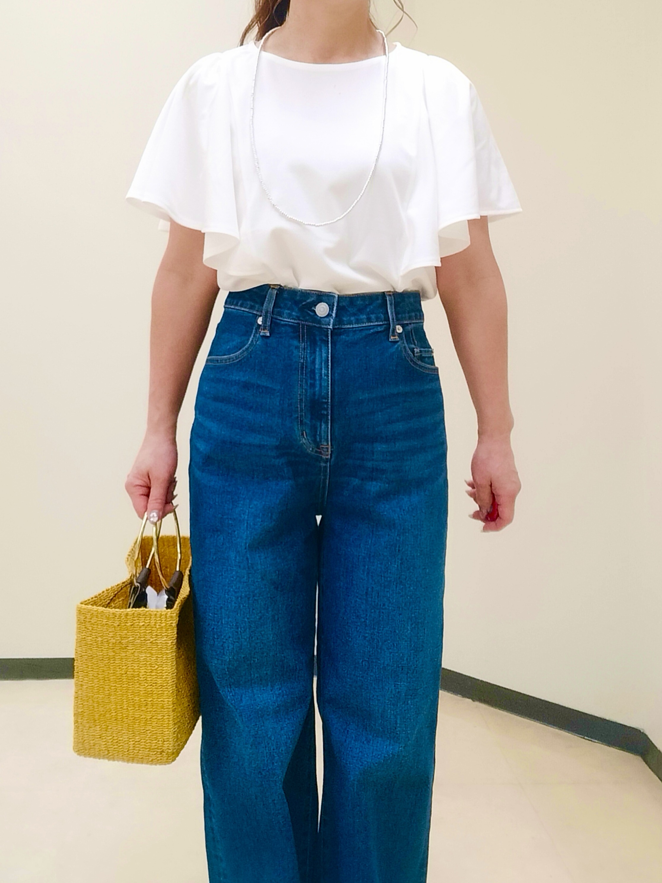 花さんの「Reflect｜【手洗い可】ワイドシルエットデニム」を使ったコーディネート