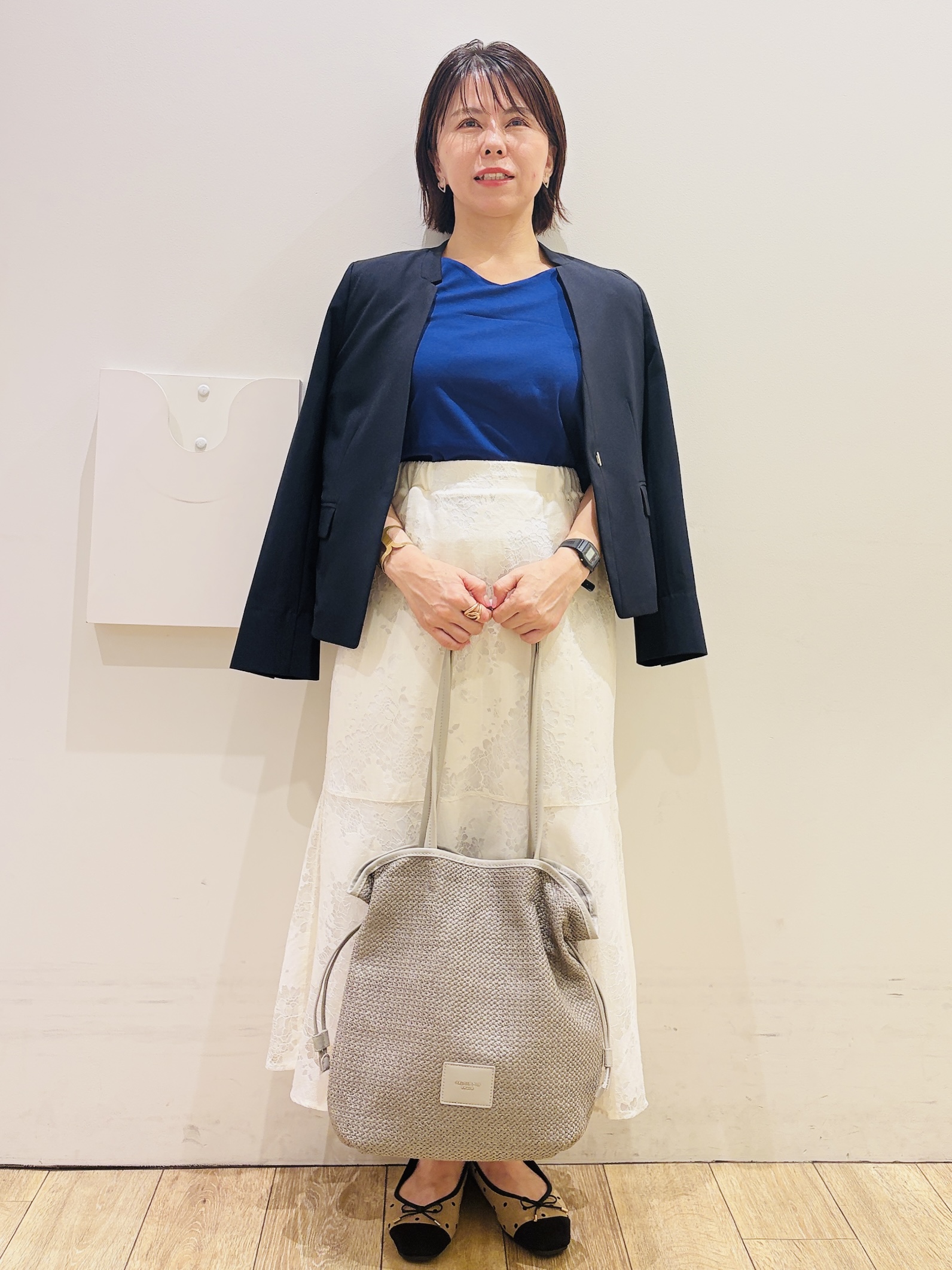 YUKOさんの「index｜【接触冷感／吸水速乾】ノーカラージャケット／セットアップ対応可《洗える／防シワ／ストレッチ》」を使ったコーディネート