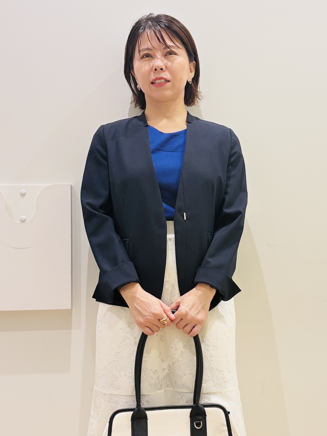 YUKOさんの「index｜【接触冷感／吸水速乾】ノーカラージャケット／セットアップ対応可《洗える／防シワ／ストレッチ》」を使ったコーディネート