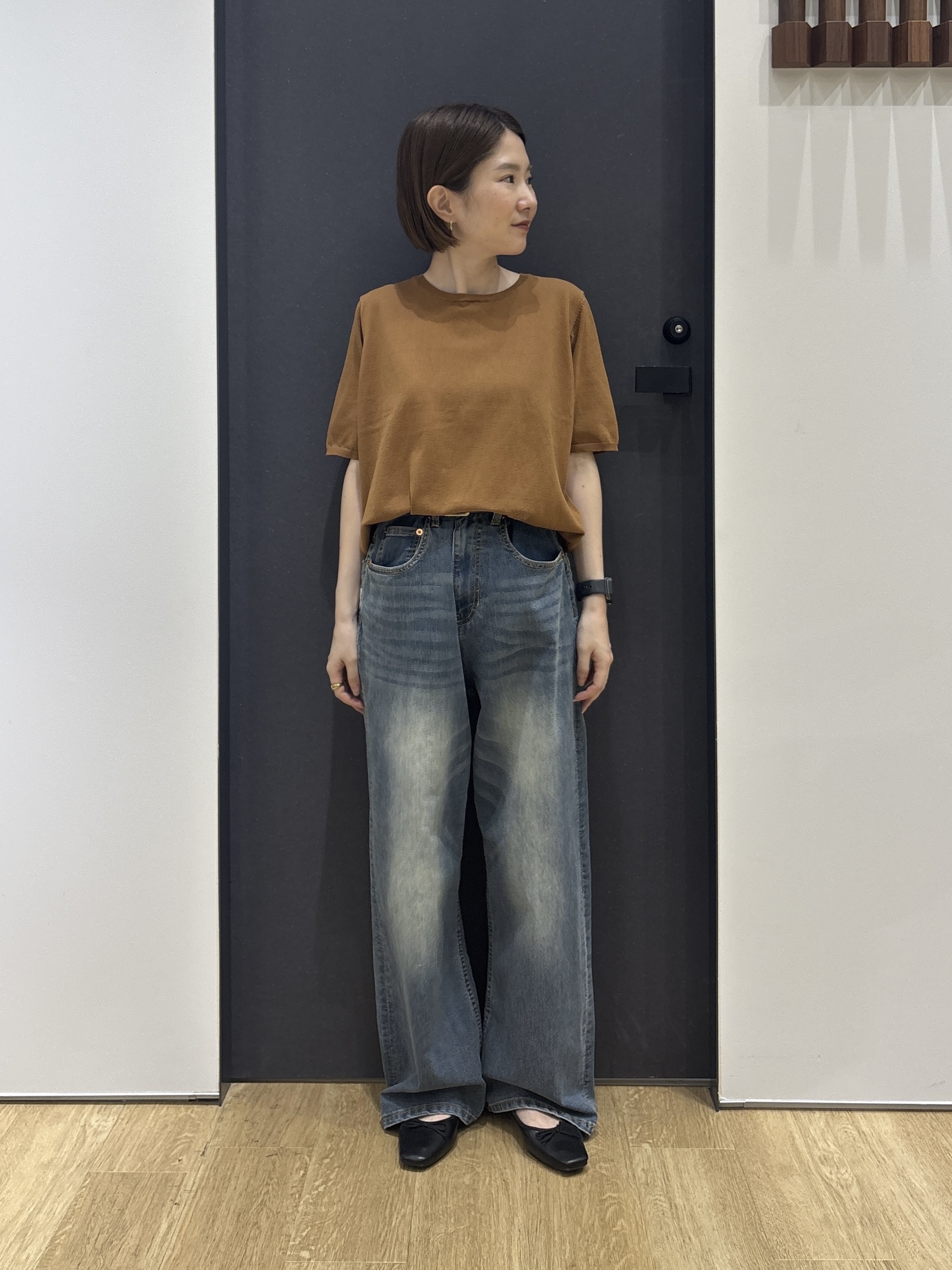 risaさんの「Dessin｜【9色展開/接触冷感/UVカット】ドライタッチサマーニットT」を使ったコーディネート