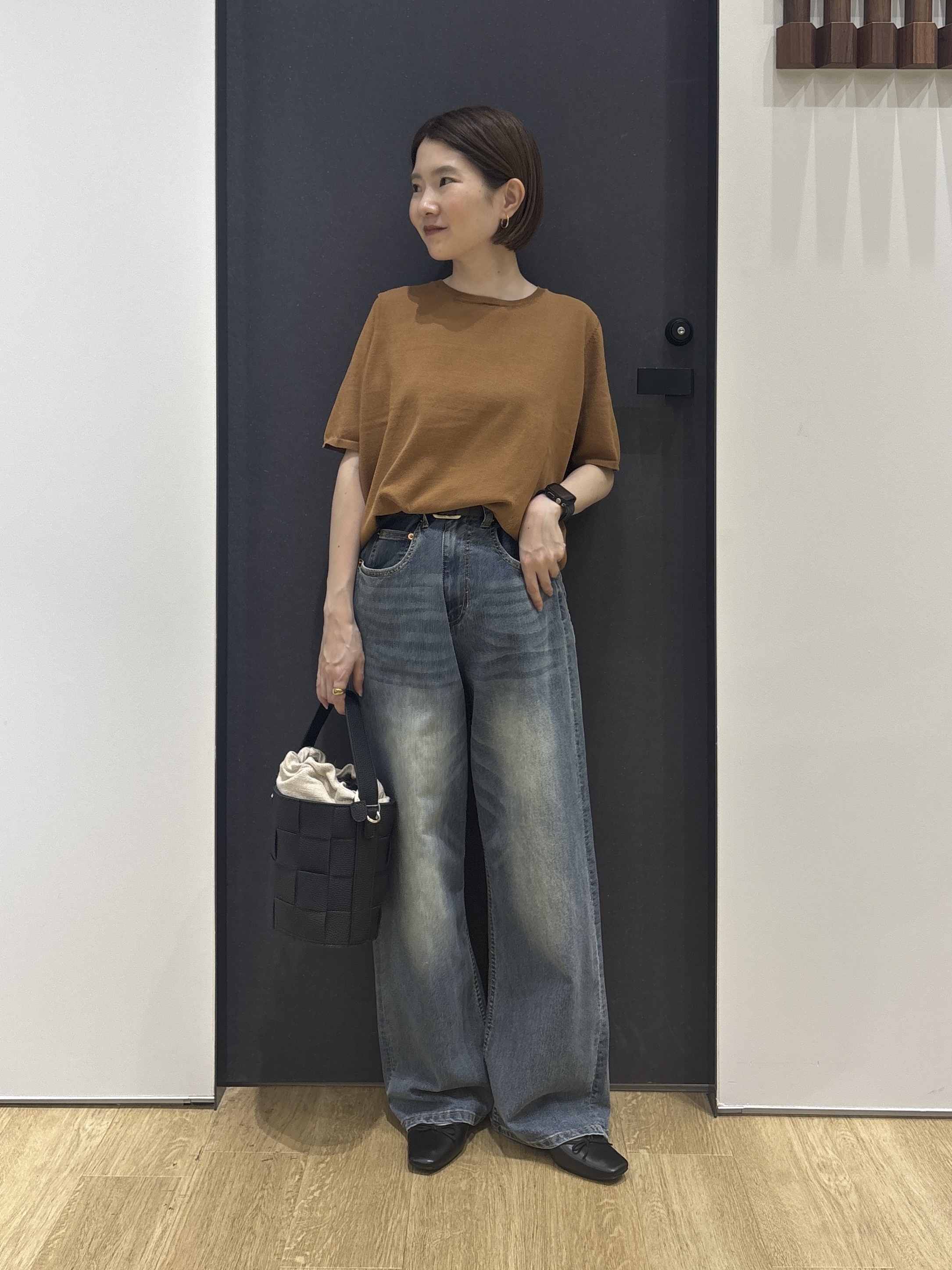 risaさんの「Dessin｜【9色展開/接触冷感/UVカット】ドライタッチサマーニットT」を使ったコーディネート