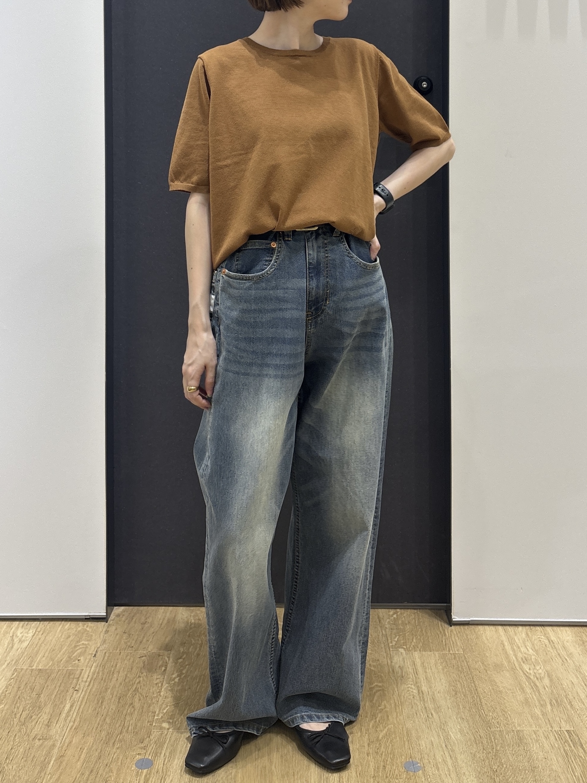risaさんの「Dessin｜【9色展開/接触冷感/UVカット】ドライタッチサマーニットT」を使ったコーディネート