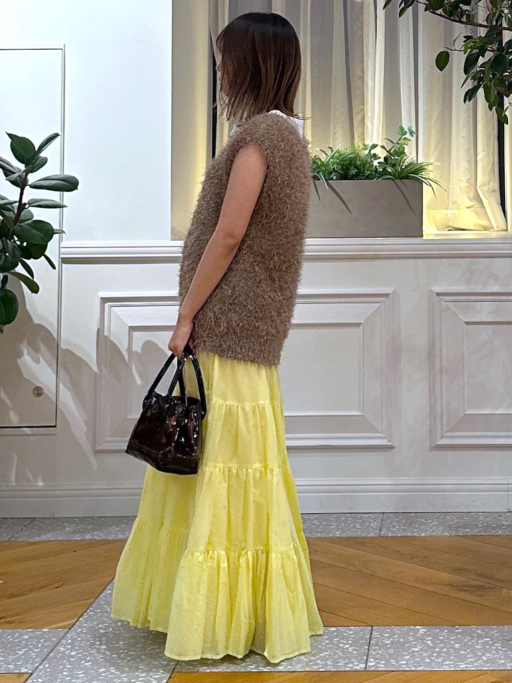 なべこさんの「DRESSTERIOR｜【接触冷感／抗菌防臭／消臭】アイスクリアコットンフレンチスリーブT」を使ったコーディネート
